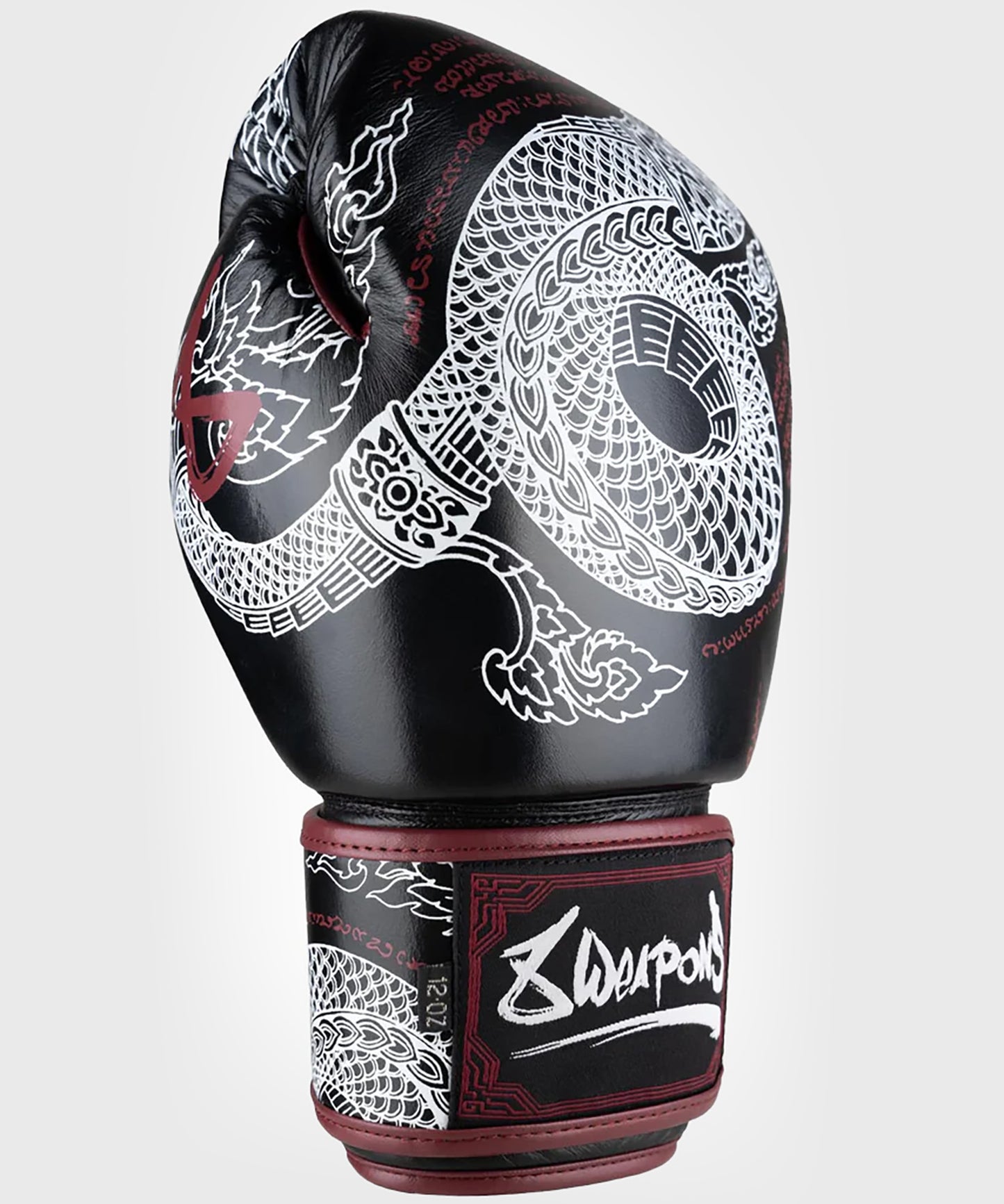 8 Weapons Sak Yant Naga Boxhandschuhe - Schwarz/Braun