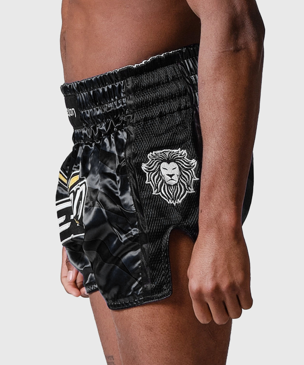 Elion Raja Pantalones de Muay Thai - Negro