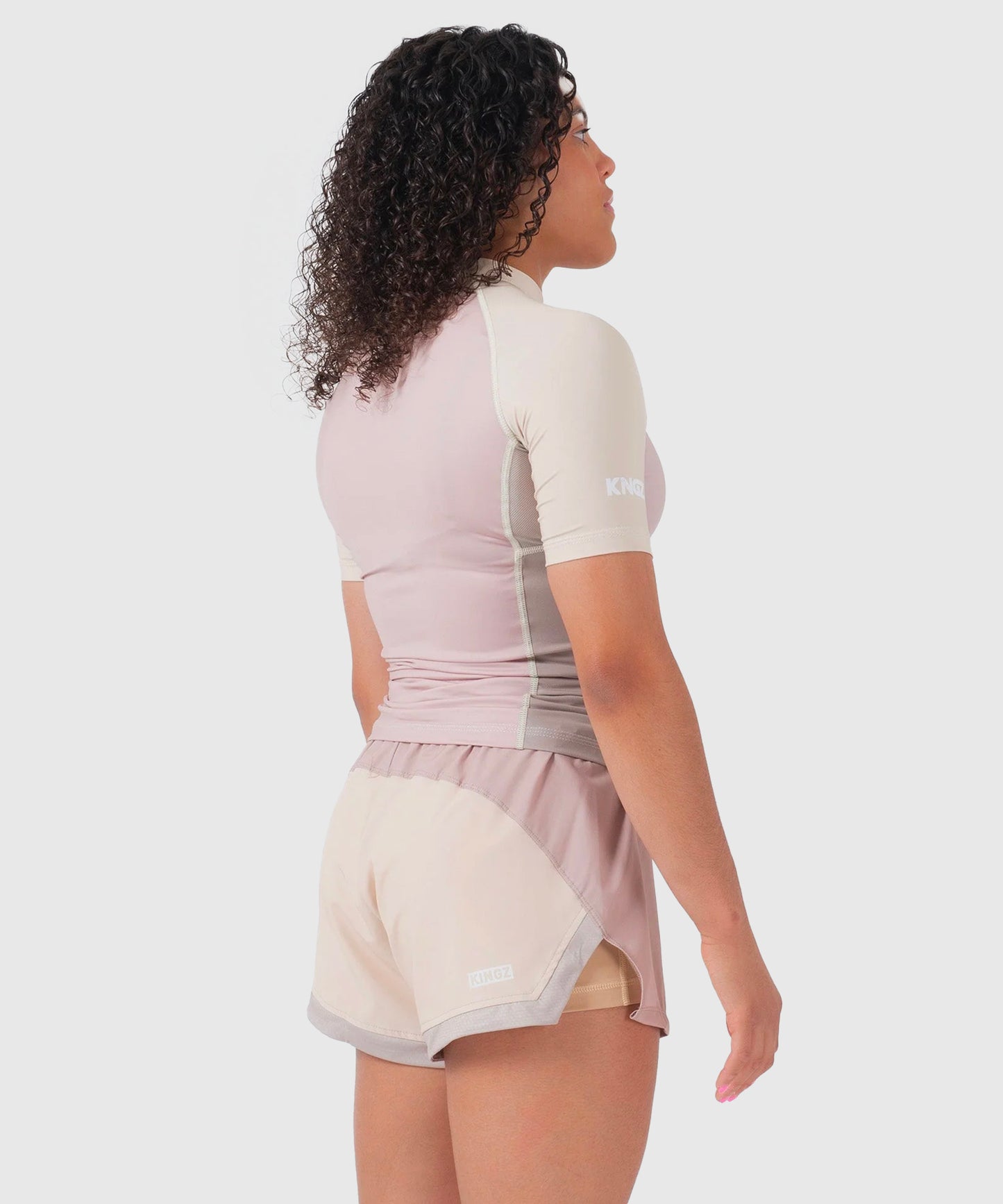 Rashguard À Manches Courtes Kingz Terra Femme - Rose/Beige