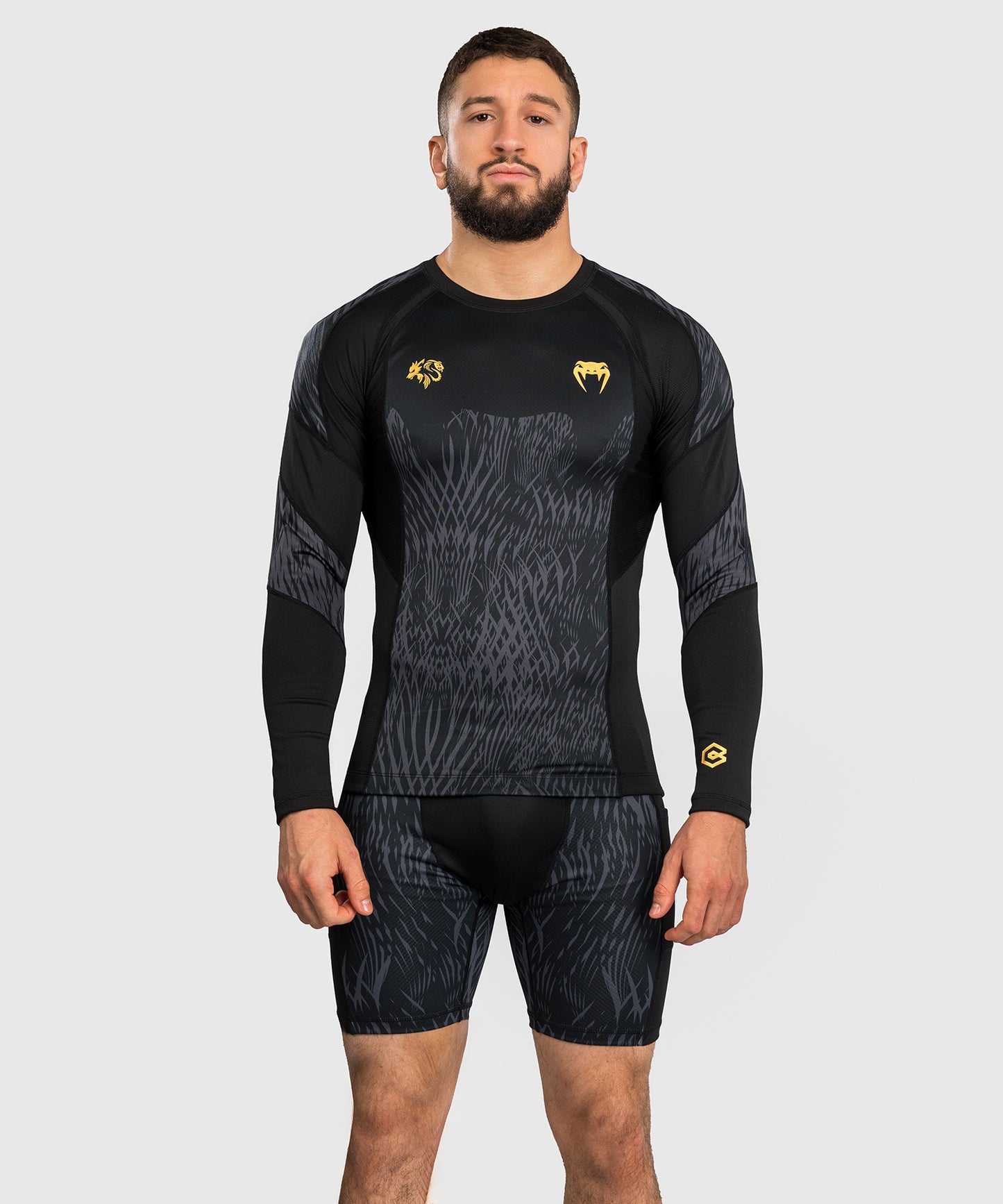 Venum x Chimaev Rashguard a Maniche Lunghe - Nero/Grigio