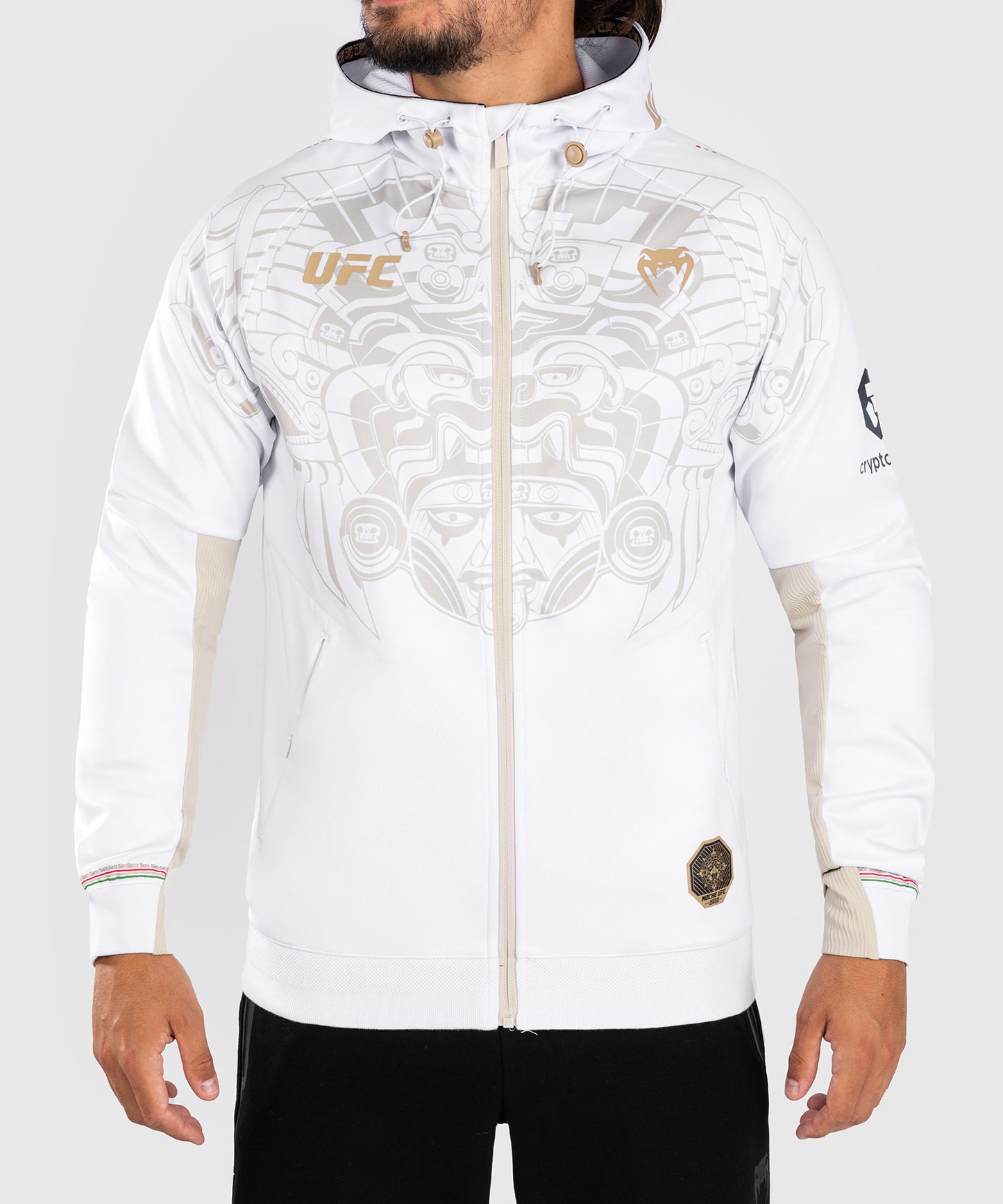 Noche UFC by Venum Authentic Fight Night Felpa con cappuccio da uomo - bianca