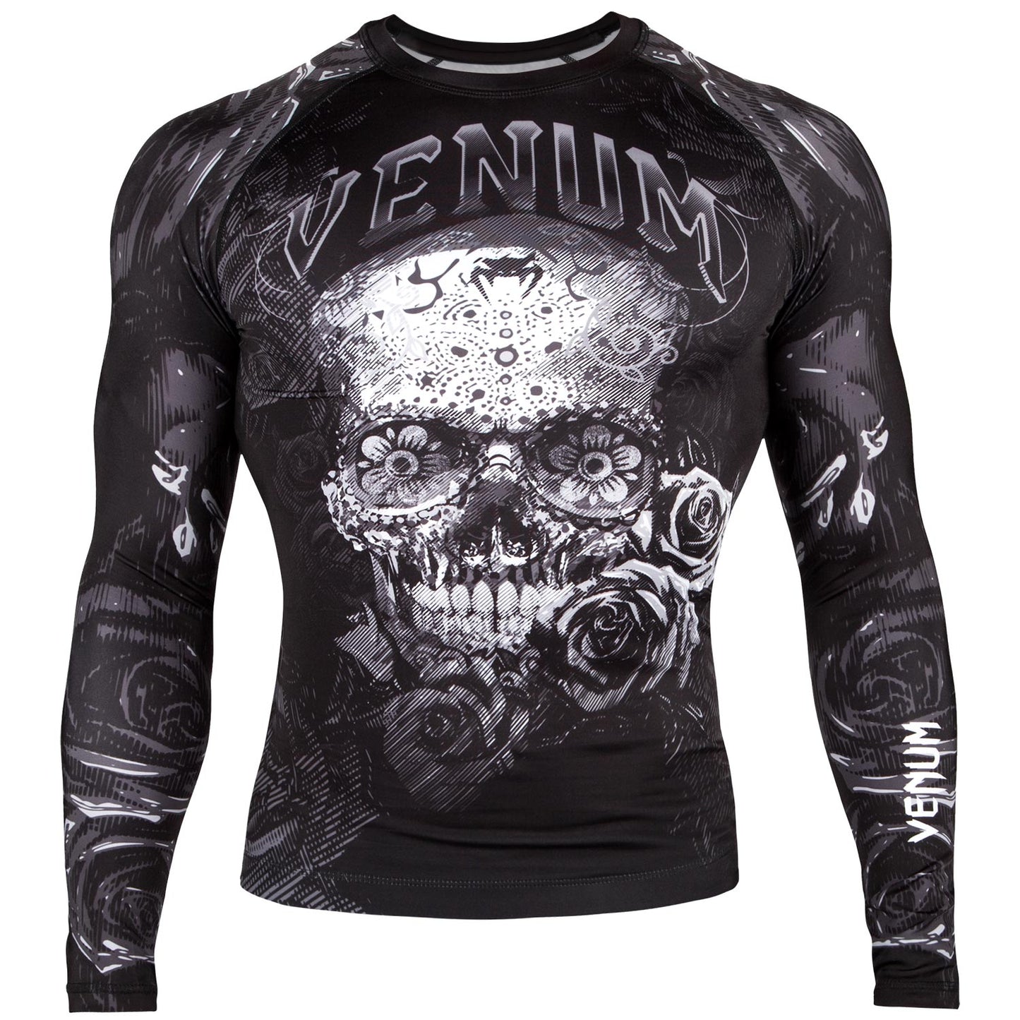 Venum Santa Muerte 3.0 Rashguard - Langarm - Schwarz/Weiß