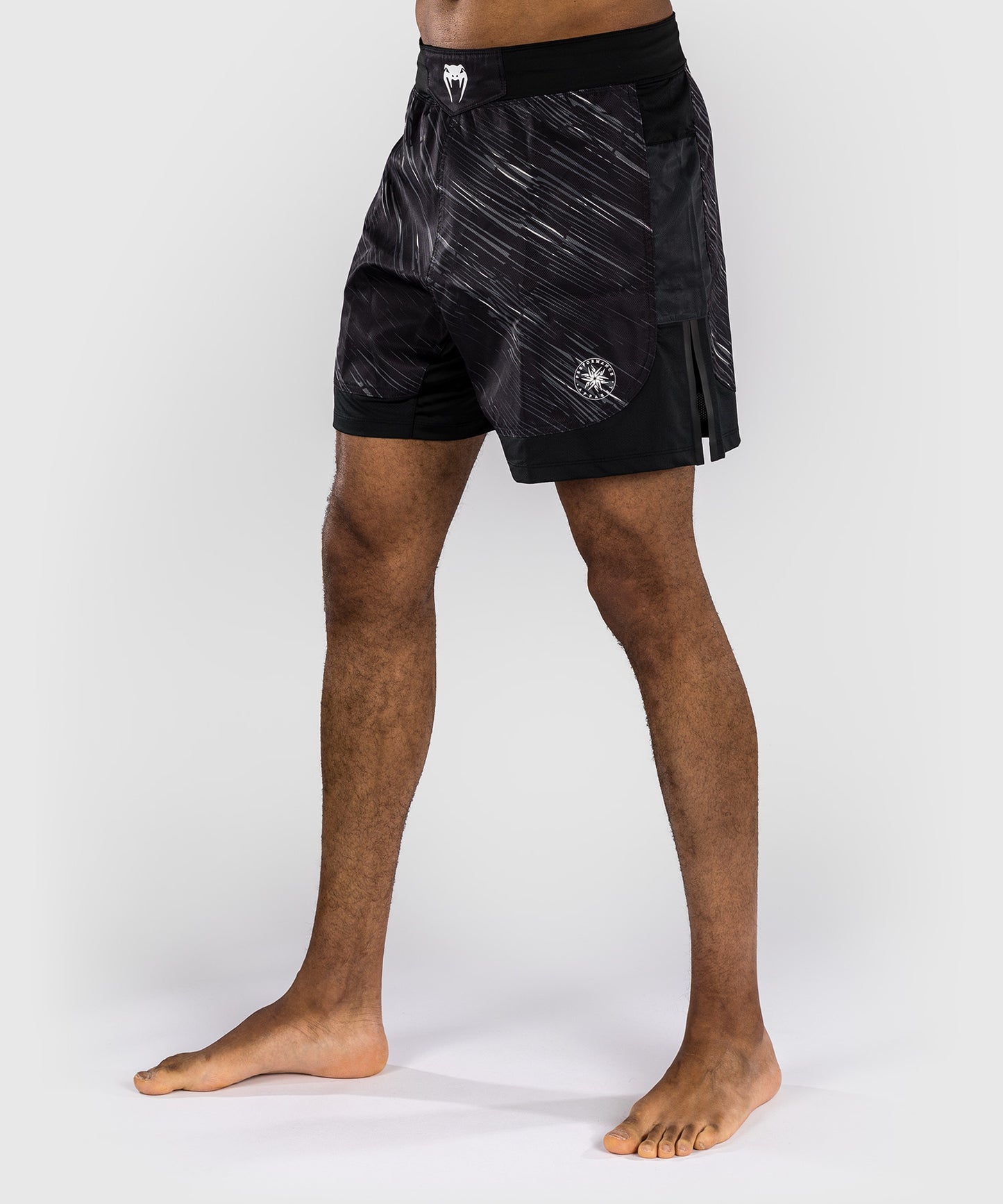 Venum Rapid Pantalones Cortos de Lucha - Negro/Gris Tormenta