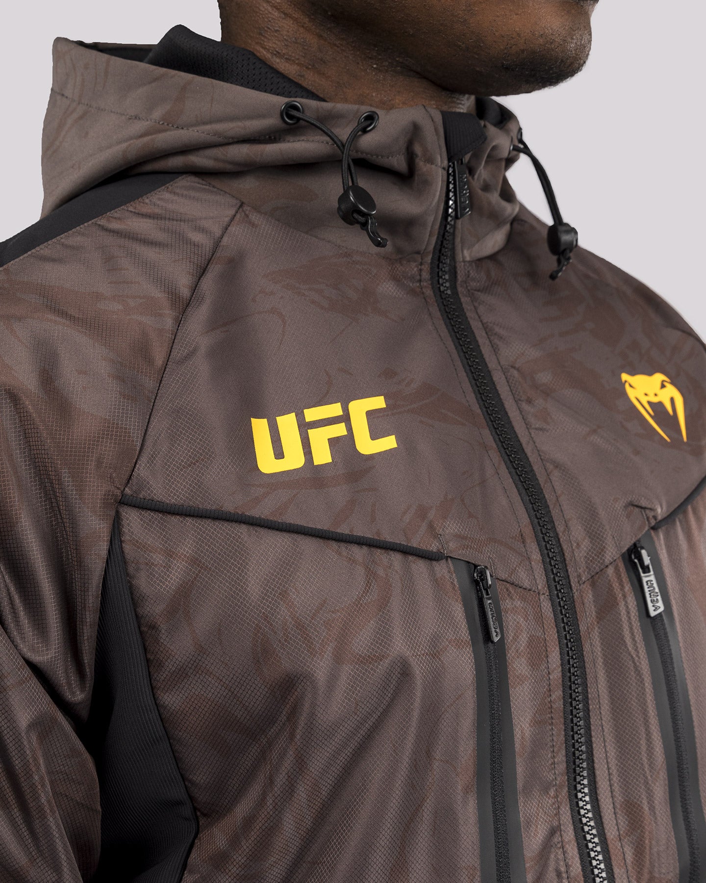Veste à Capuche Zippé pour Hommes UFC Fusion by Venum Fight Week - Marron Terrestre
