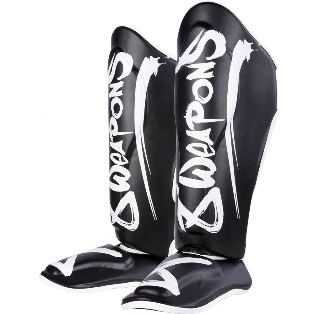 8 Weapons Unlimited Shin Guards - Black/White