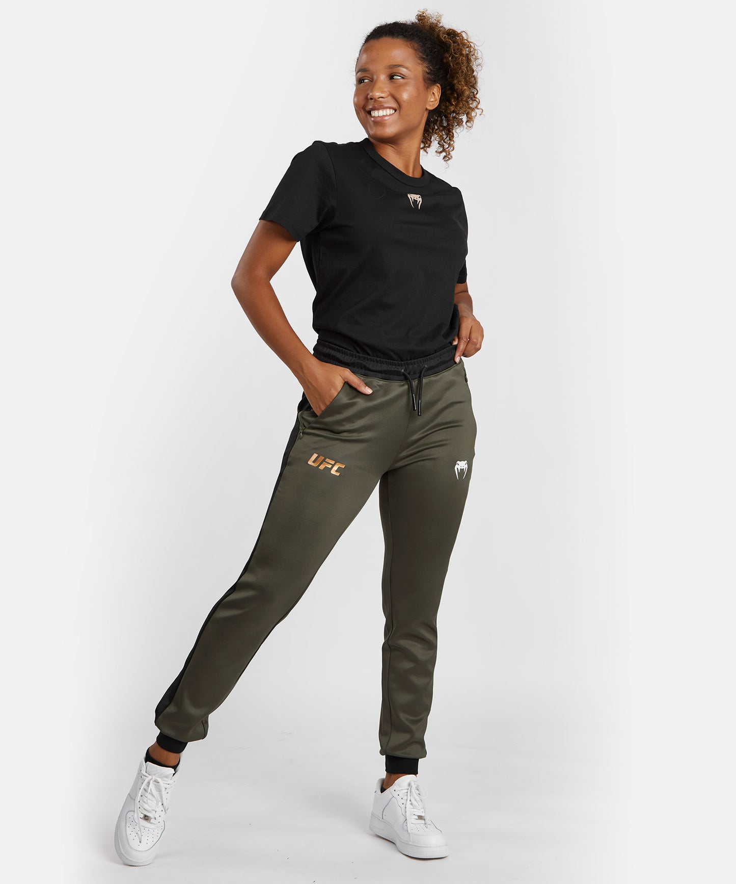 UFC Adrenaline by Venum Fight Week Women’s Performance Jogging Pants - Khaki/Bronze