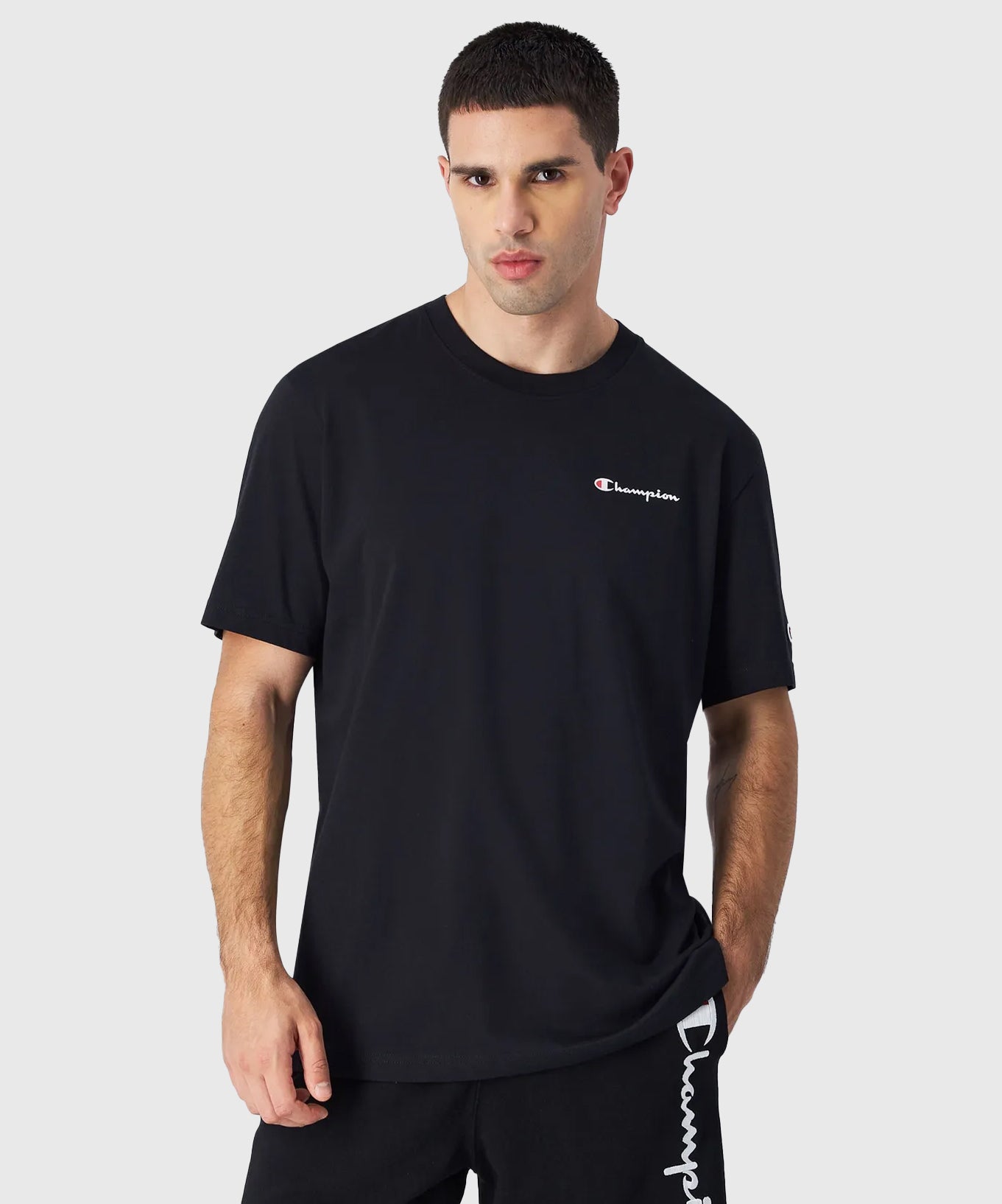 T-Shirt Champion En Jersey De Coton Avec Petit Logo - Noir