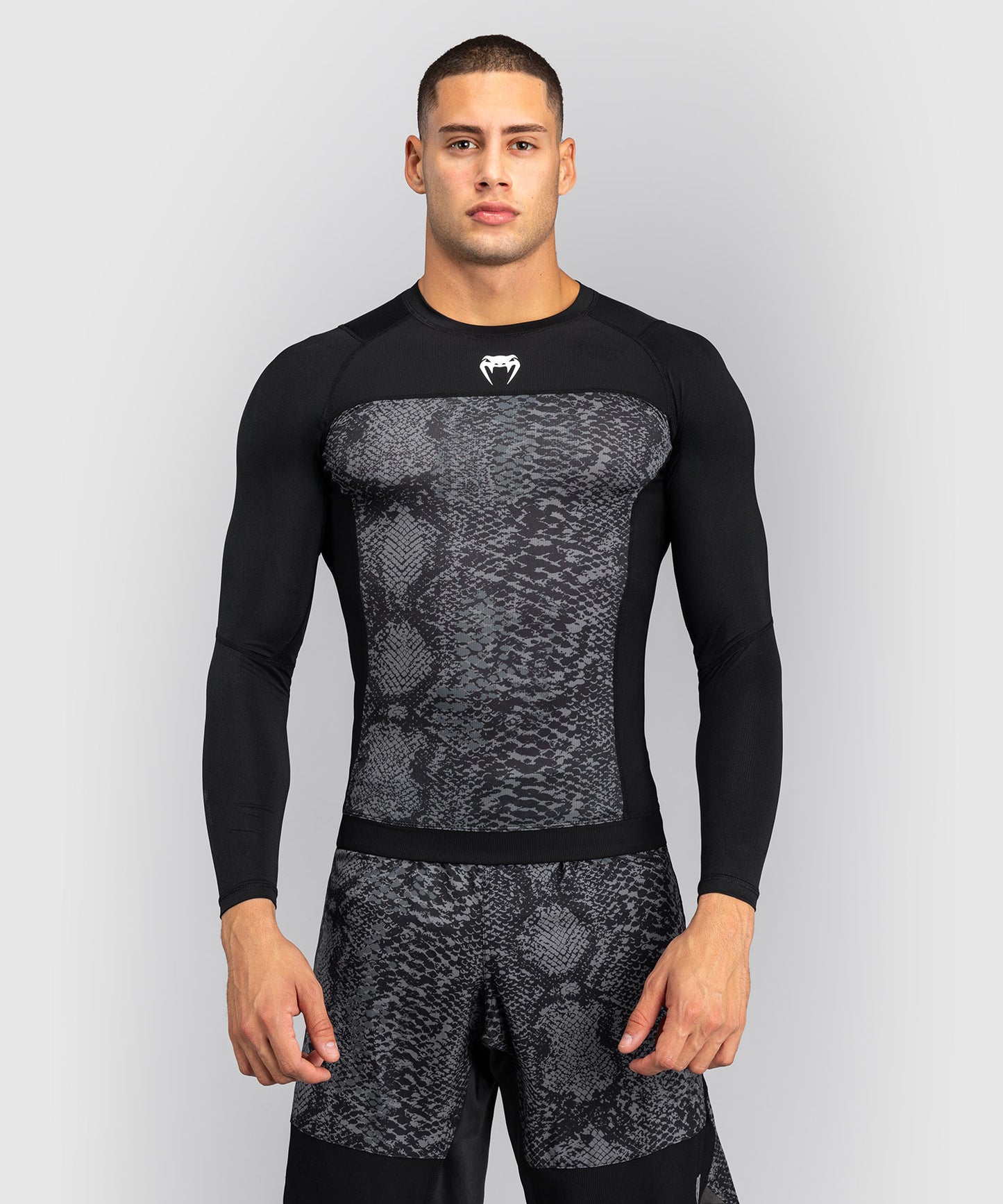 Rashguard à Manches Longues Venum G-Fit Scales – Noir/Gris Charbon