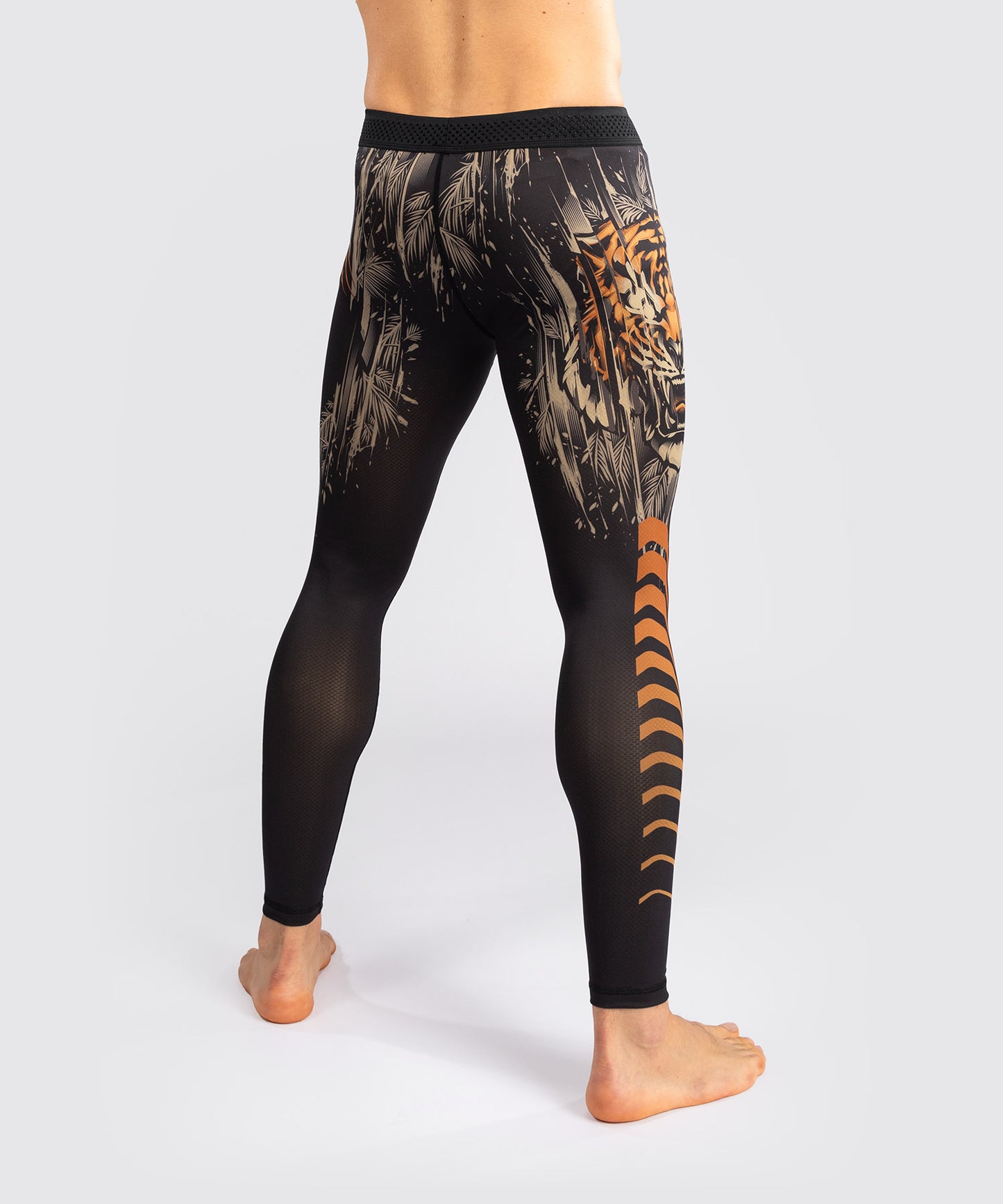 Pantalon de Compression Venum Tiger pour Hommes - Noir/Orange Néon