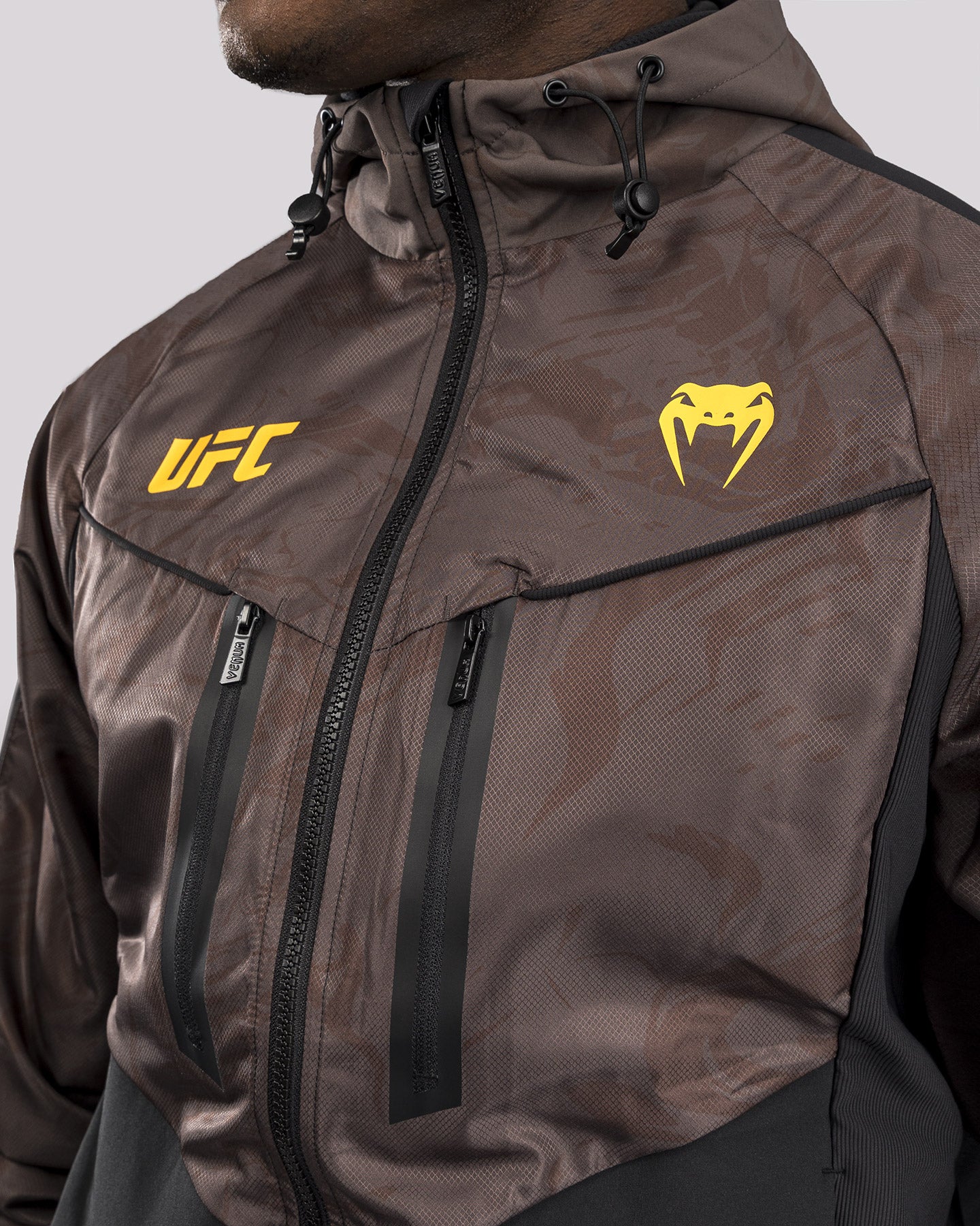 Veste à Capuche Zippé pour Hommes UFC Fusion by Venum Fight Week - Marron Terrestre