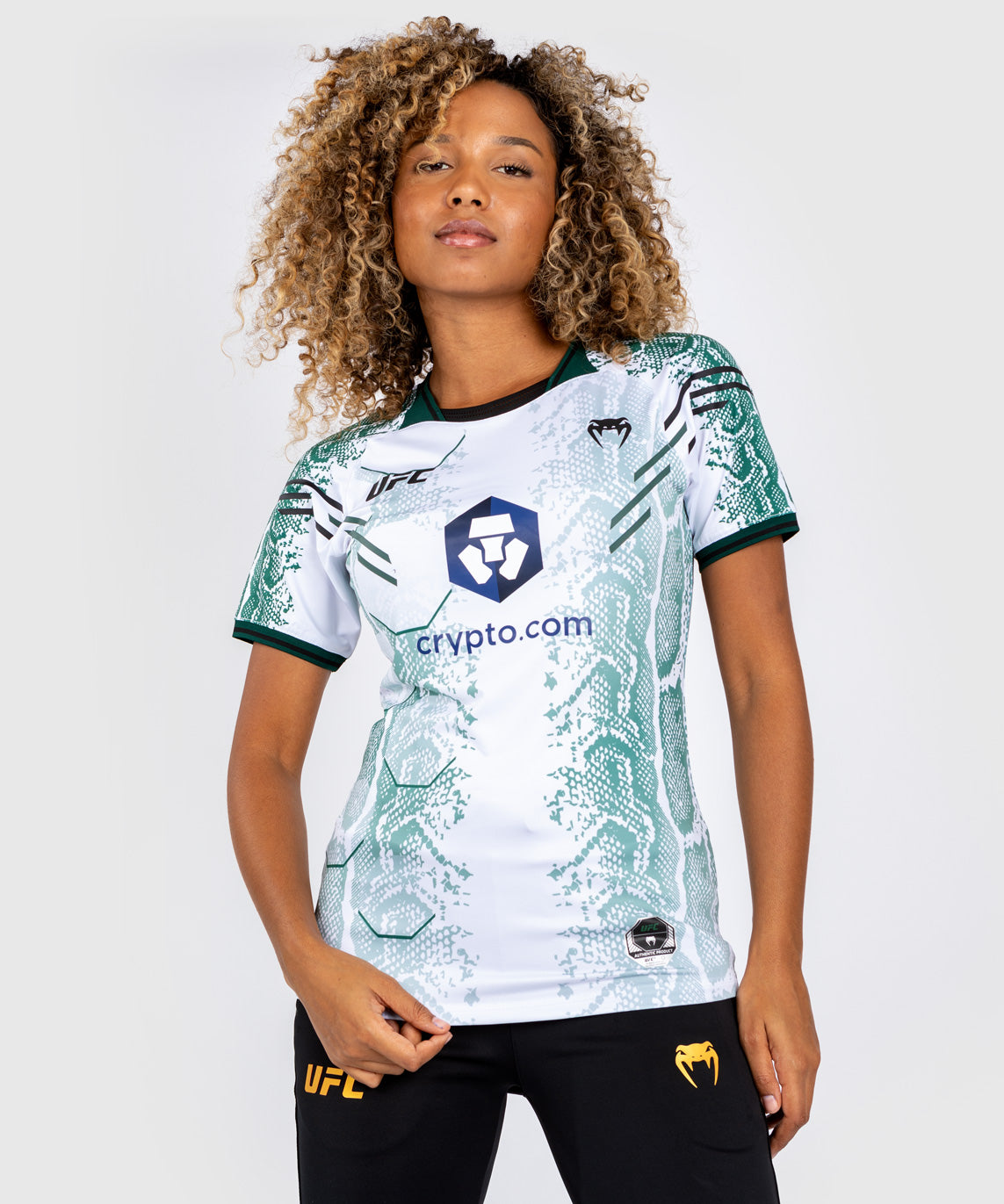 Women's UFC Adrenaline by Venum Authentic Fight Night Technical T-Shirt - Emerald Edition - Green/White