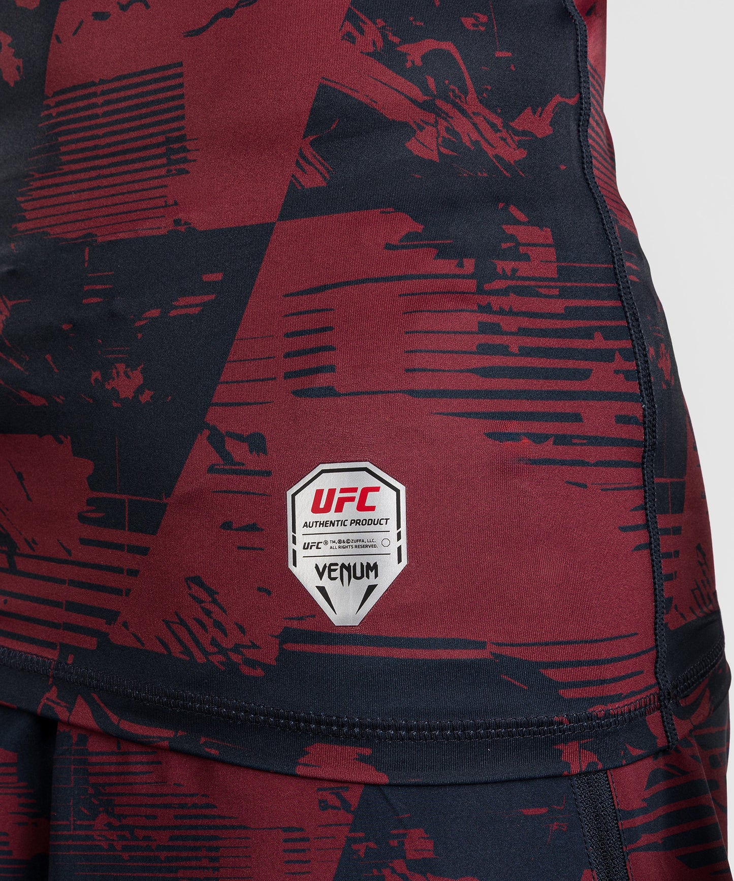 UFC Zenith by Venum Authentic Fight Week Performance Langarm Rashguard Herren - Marineblau/Burgunderrot/Silber