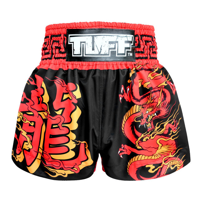Tuff Red Dragon Pantaloncini da Muay Thai - Nero/Rosso