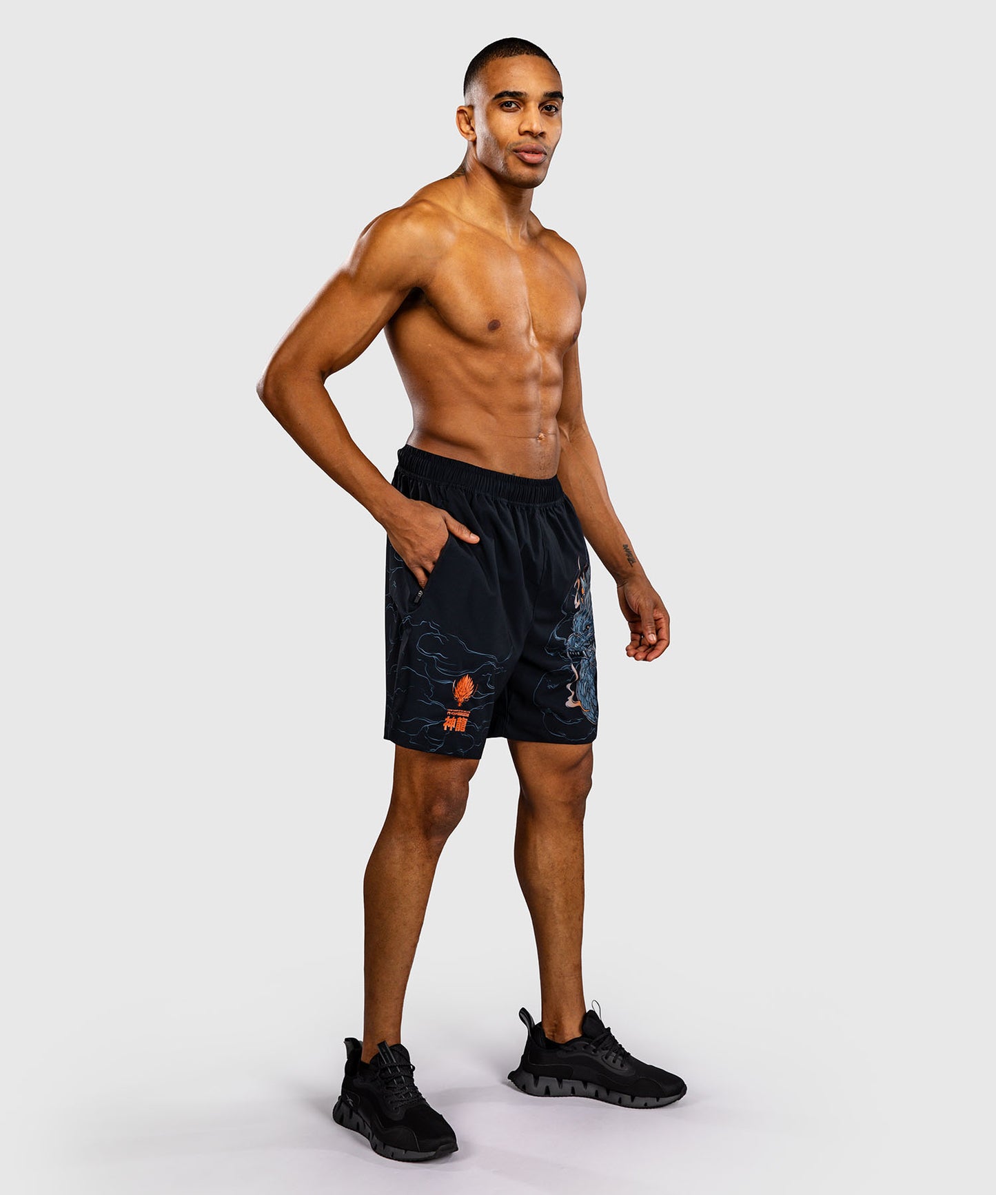 Venum Thunder Dragon Training Shorts - Black/Grey/Copper
