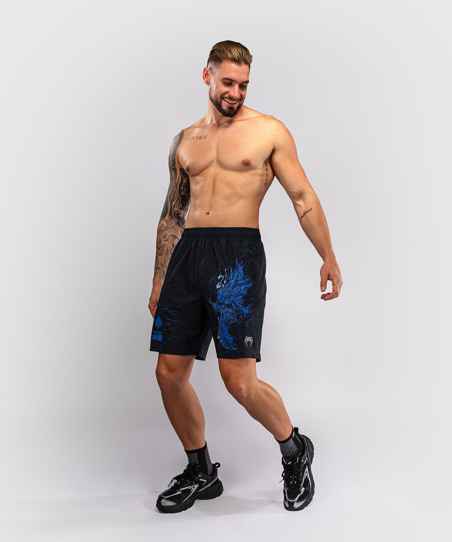 Venum Thunder Dragon Training Shorts - Black/Royal Blue