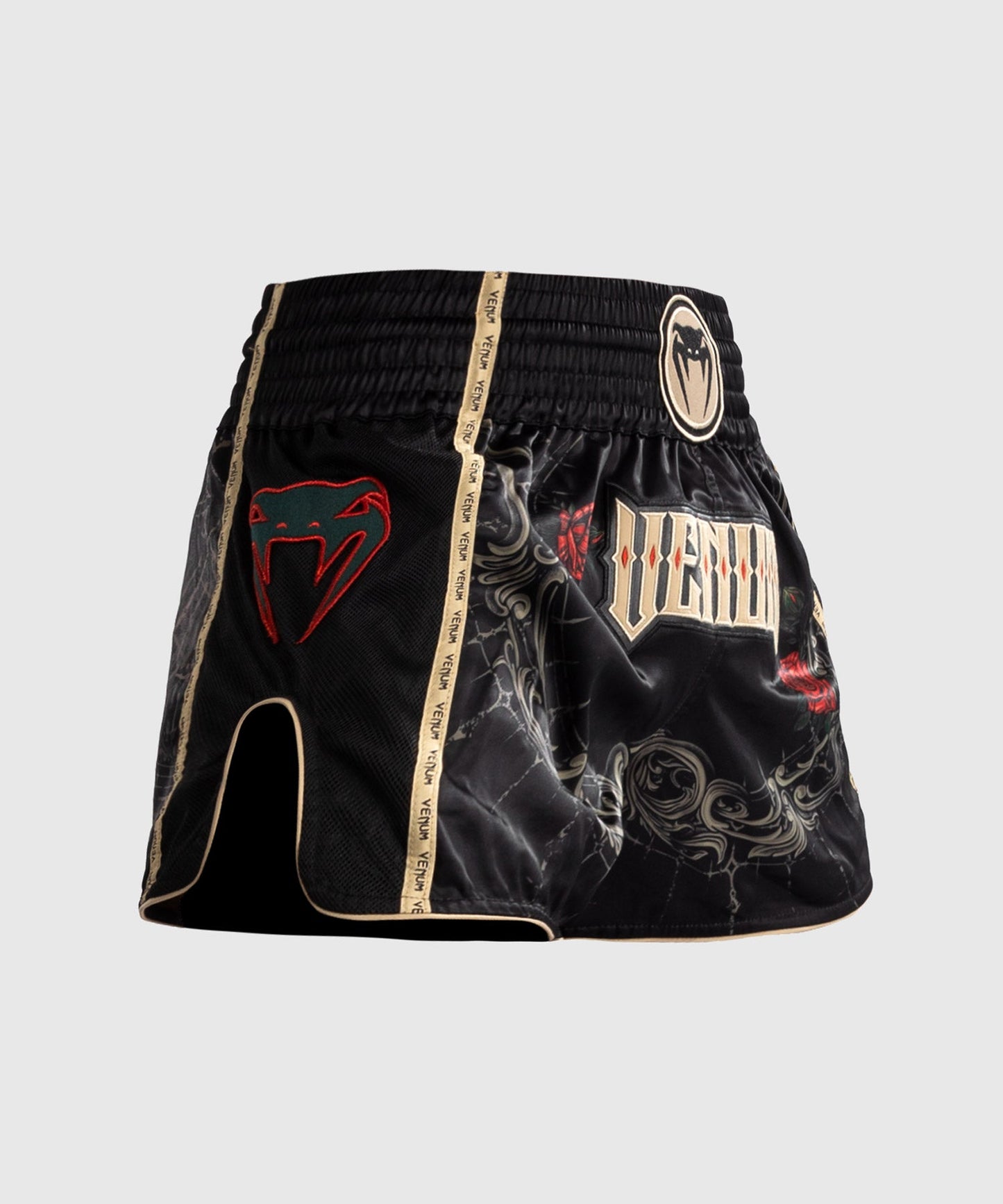 Short de Muay Thai pour Hommes Venum Santa Muerte 5.0 - Noir Profond/Or