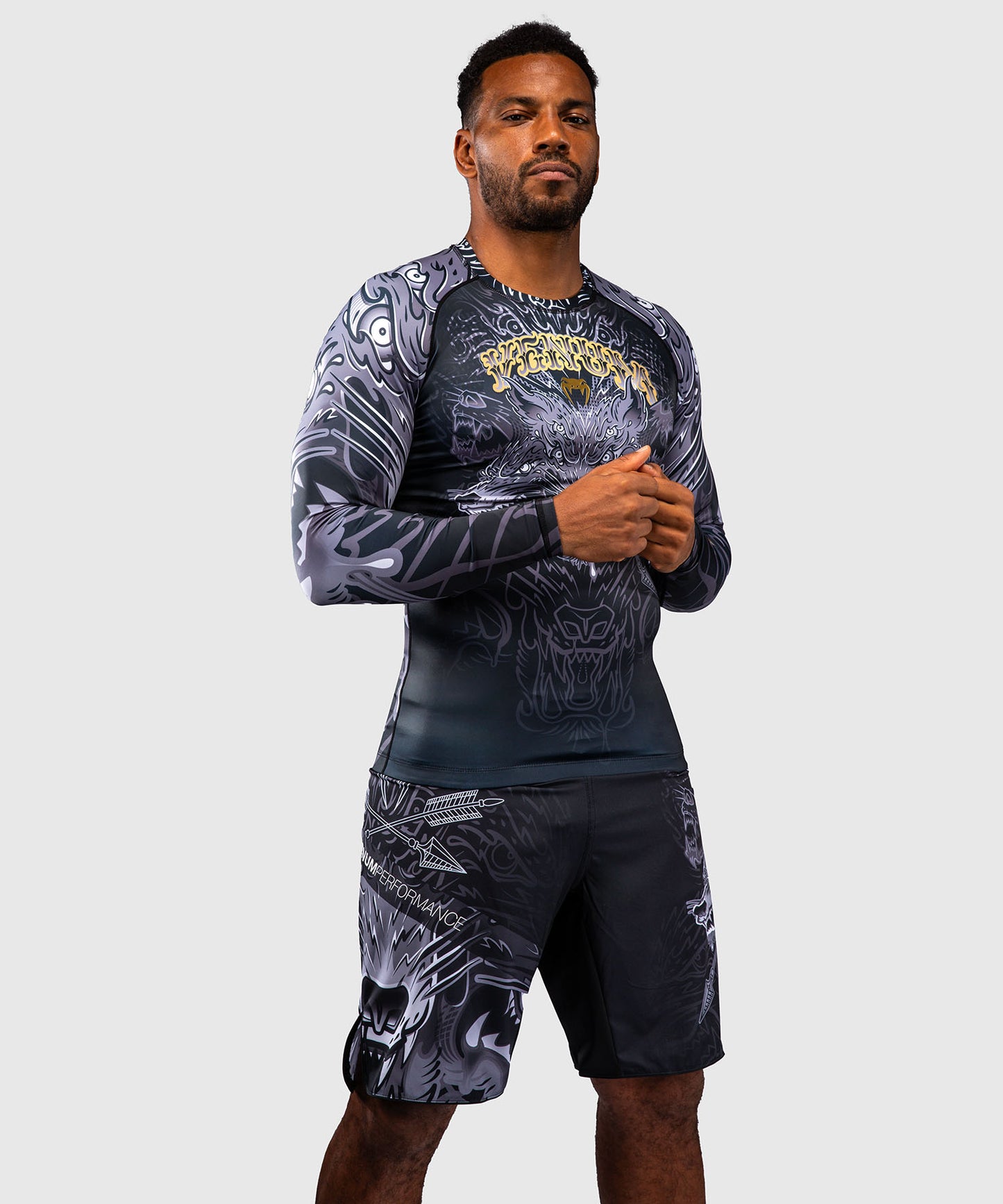 Rashguard à Manches Longues Venum Wolf Atak – Noir/Gris