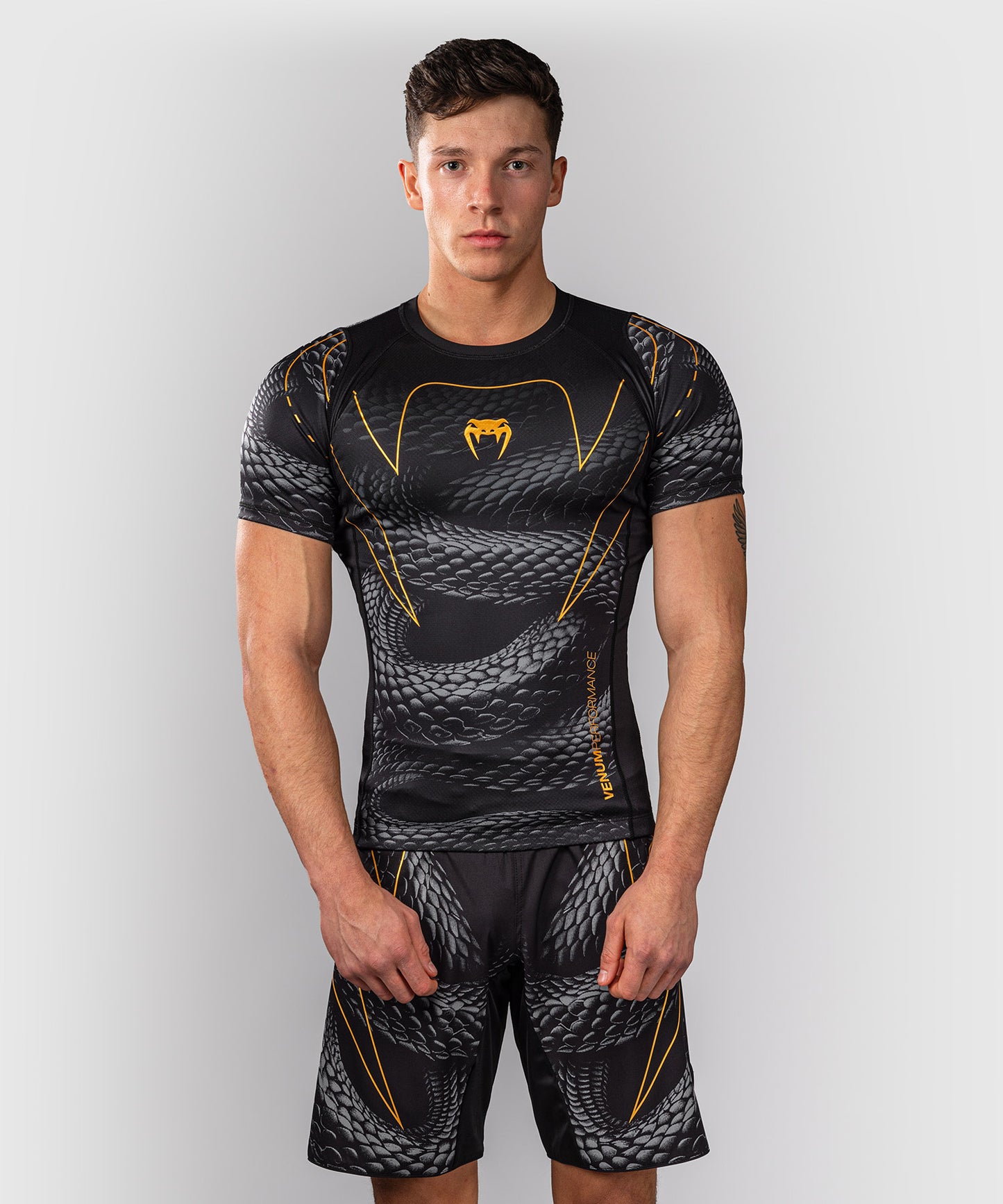 Venum Matupa Kurzarm Rashguard - Schwarz/Grau/Gold