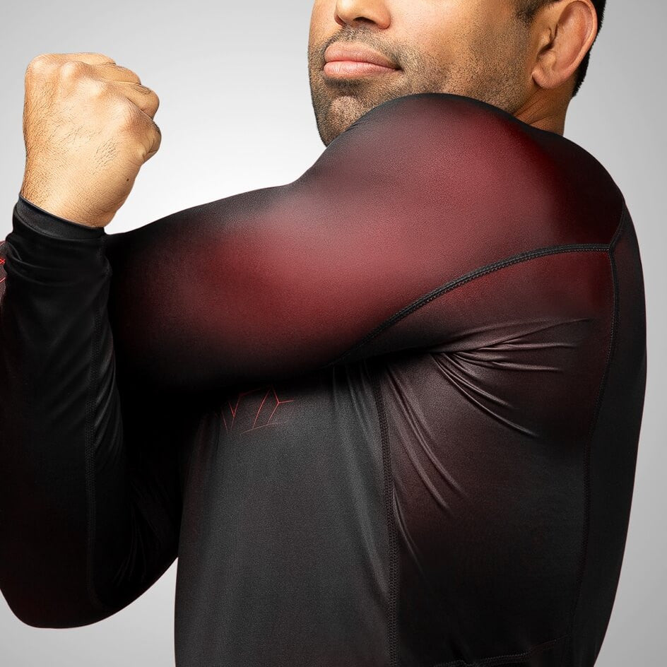 Hayabusa Geo Rashguard de Manga Larga - Rojo