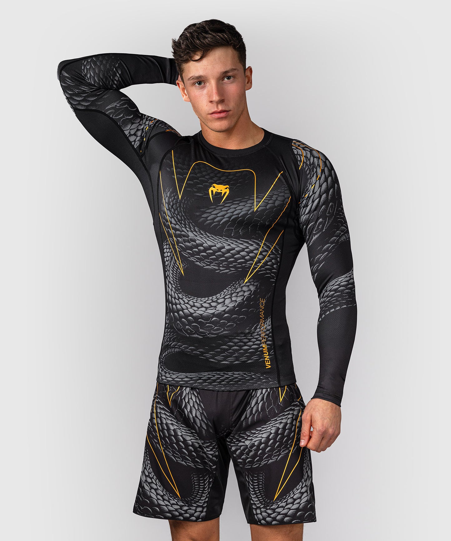 Rashguard à Manches Longues Venum Matupa - Noir/Gris/Or
