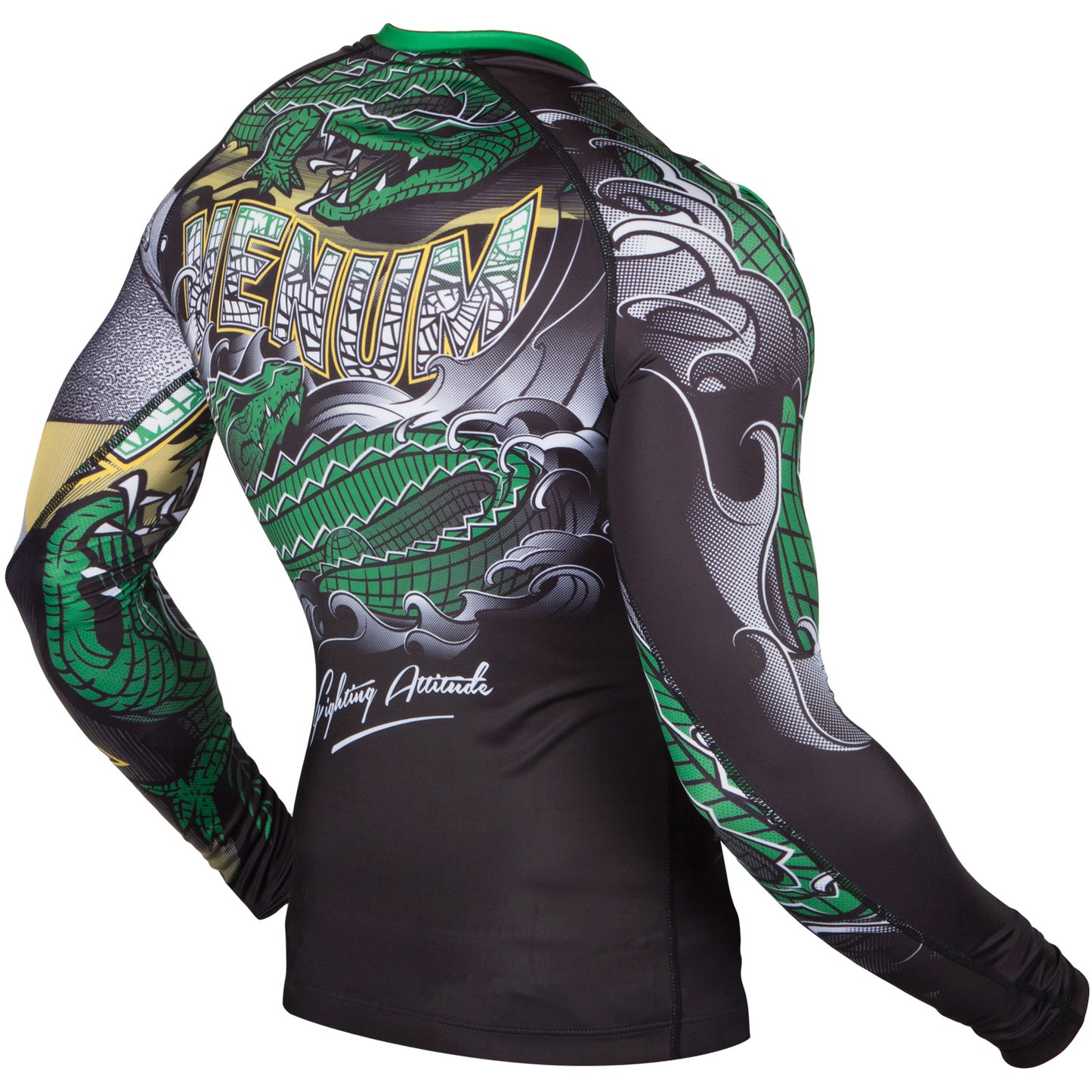 Venum Crocodile Rashguard - Schwarz/Grün - Langarm