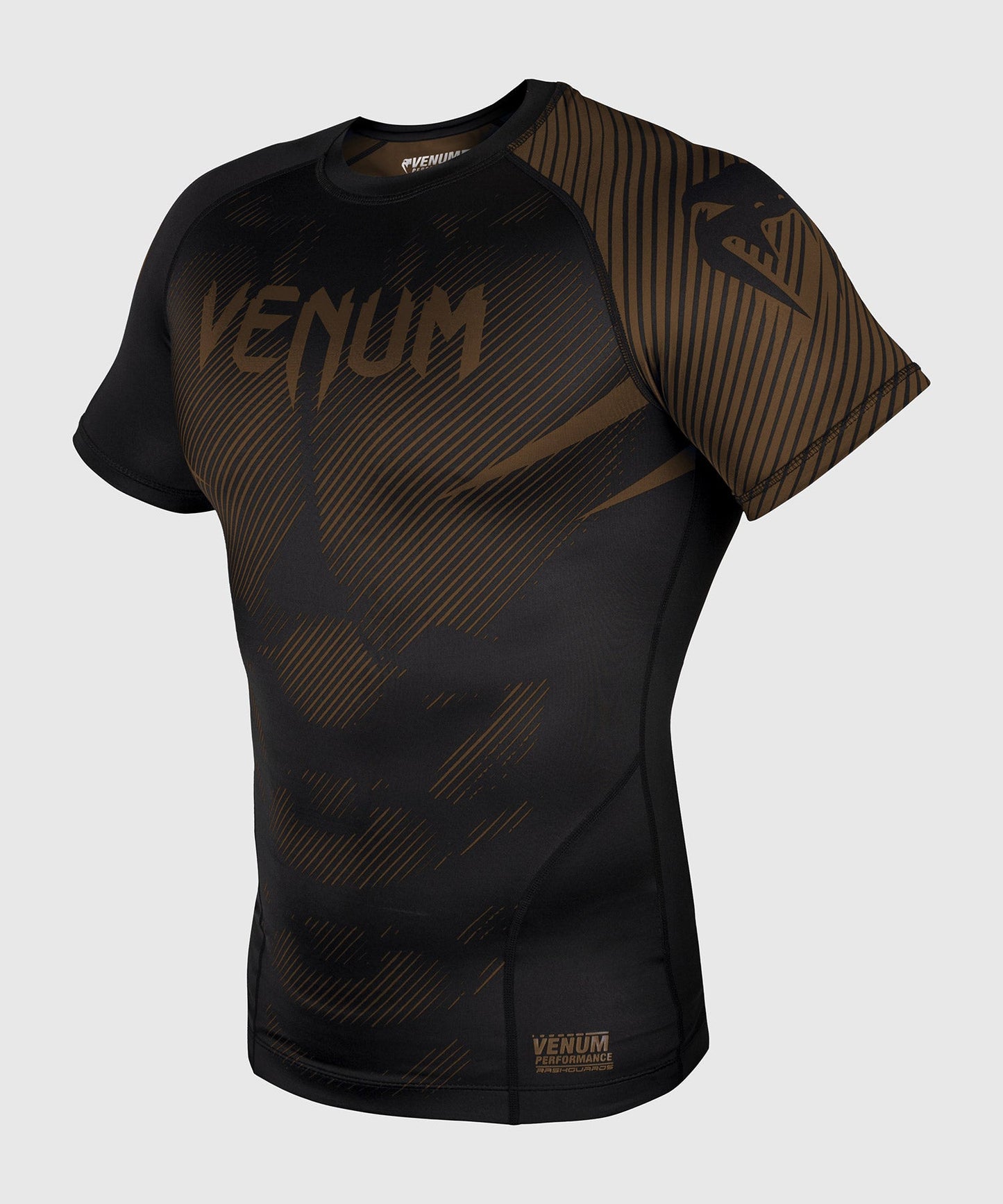 Venum NoGi 2.0 Rashguard - Kurzarm IBJJF approved - Schwarz/Braun