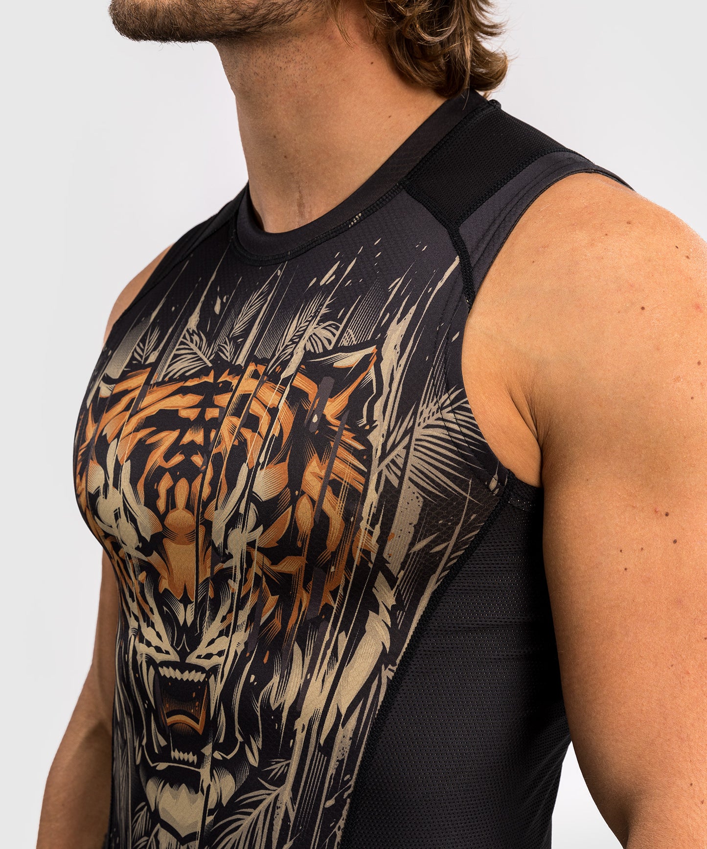 Venum Tiger Rashguard Senza Maniche - Nero/Arancione Neon