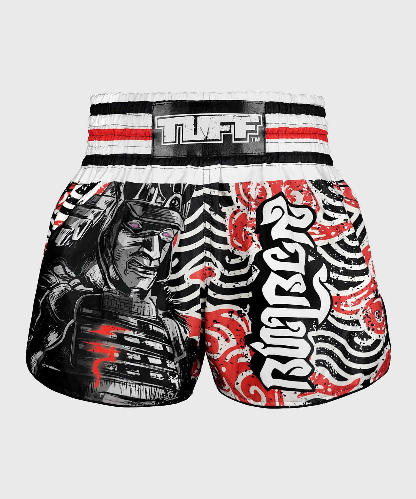 Tuff Retro Style Waves Of Bushido Elegance Pantaloncini da Muay Thai - Nero