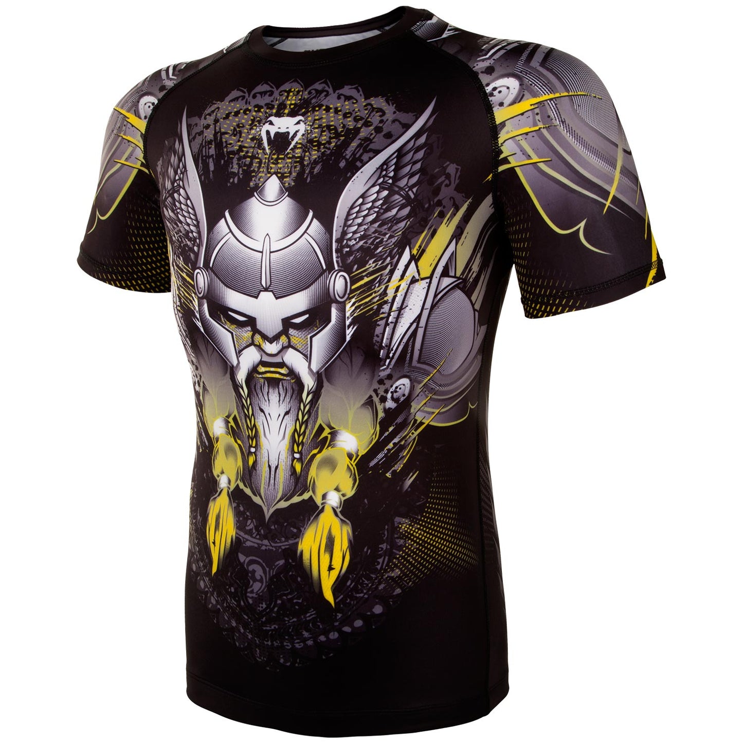 Rashguard Venum Viking 2.0 - Mangas Cortas - Negro/Amarillo