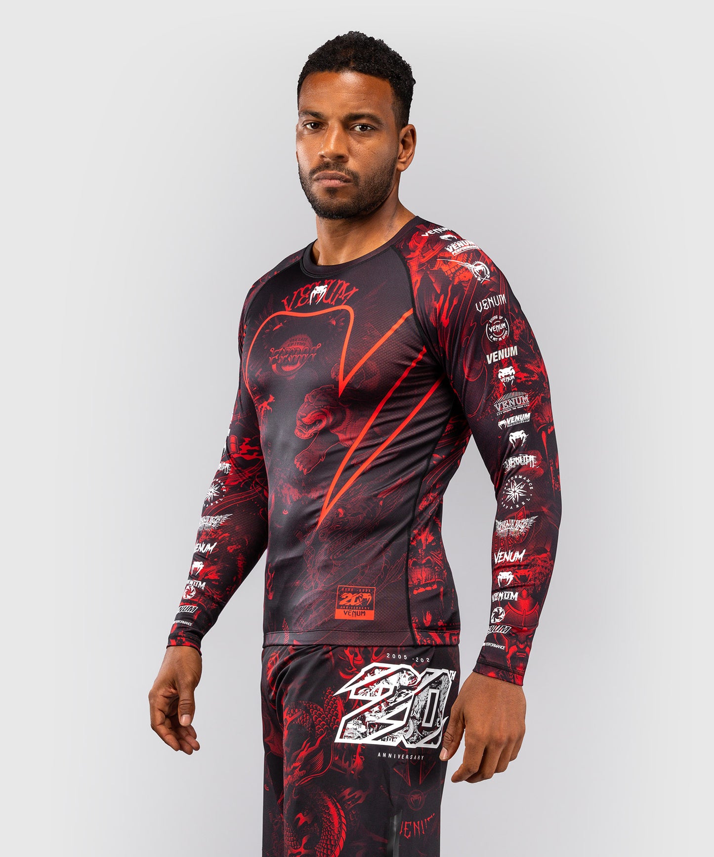 Rashguard à Manches Longues Venum 20th Anniversary - Noir/Rouge