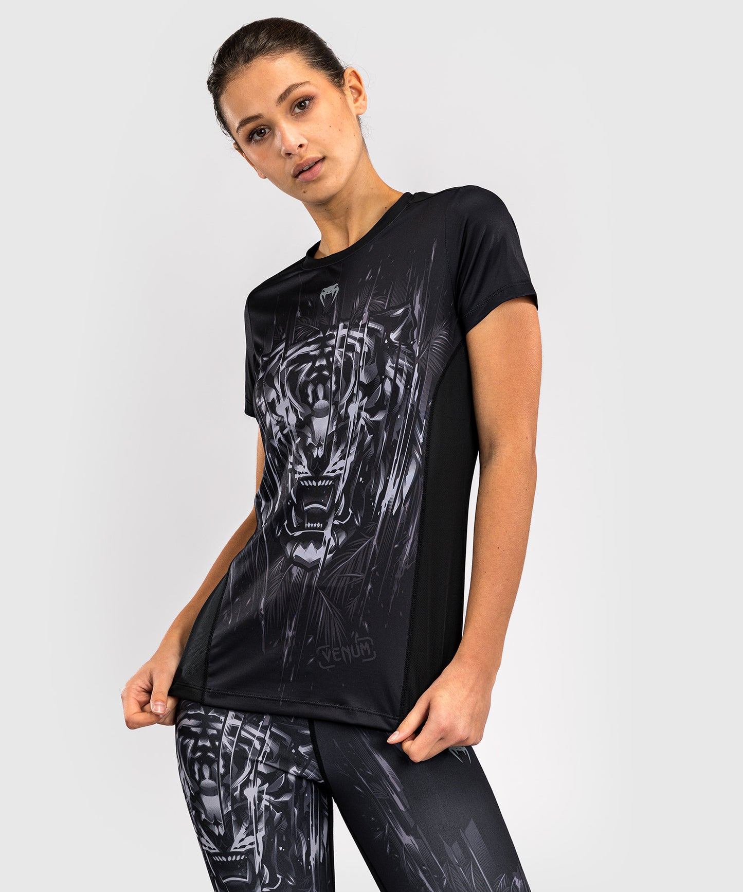 T-Shirt Dry-Tech Venum Tiger pour Femmes - Noir/Argent