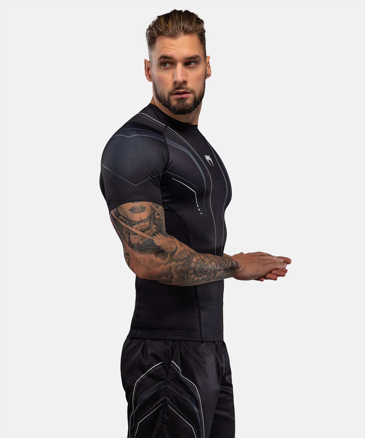 Venum Streamline Short Sleeve Rashguard - Black/White