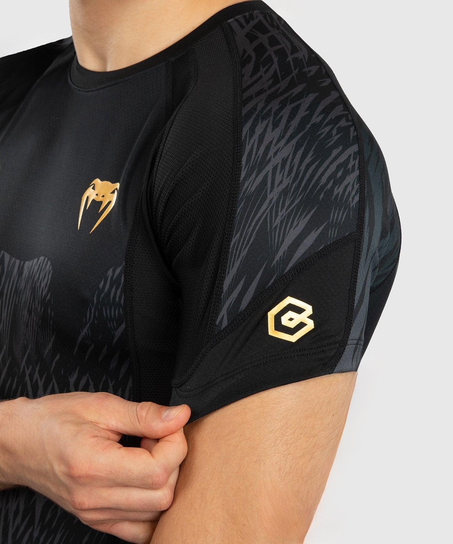 Venum x Chimaev Kurzarm Rashguard - Schwarz/Grau
