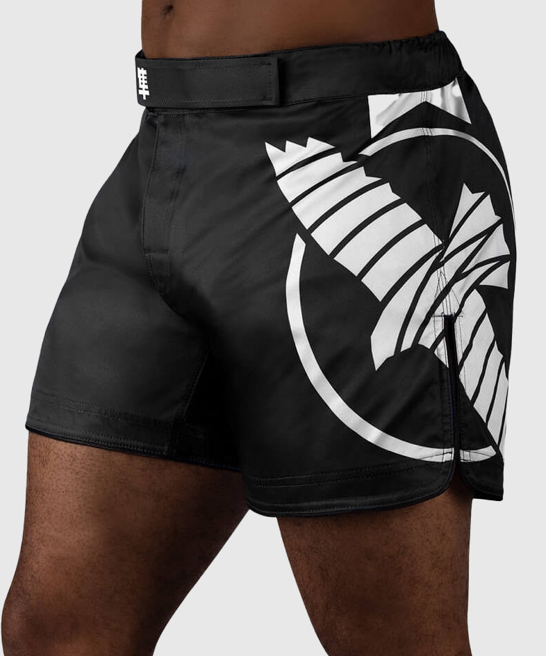 Hayabusa Icon Court Fightshorts - Negro/Blanco