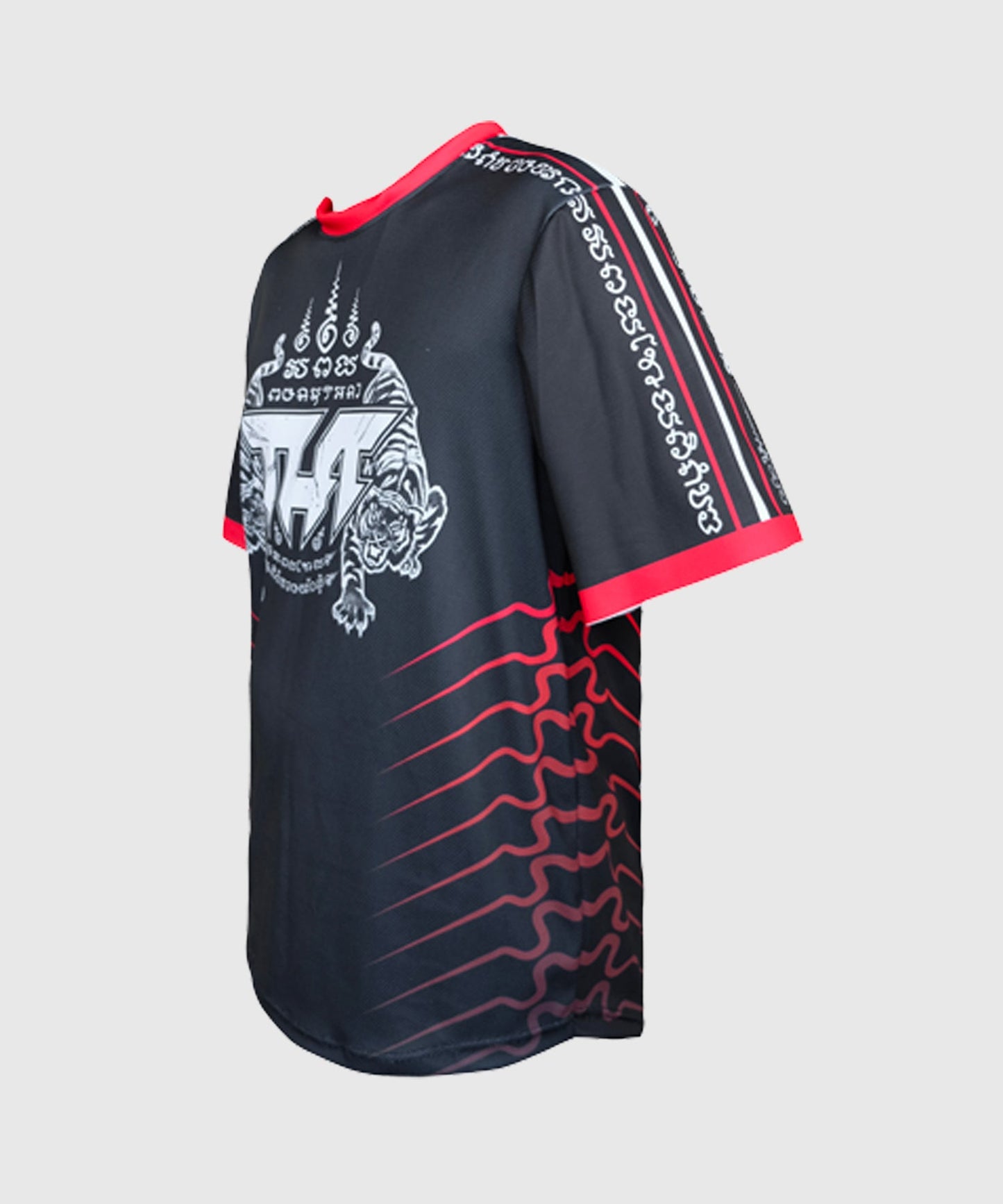 T-shirt Short de Muay Thai Tuff Dry Fit True Power Twin Tigers Yantra - Noir