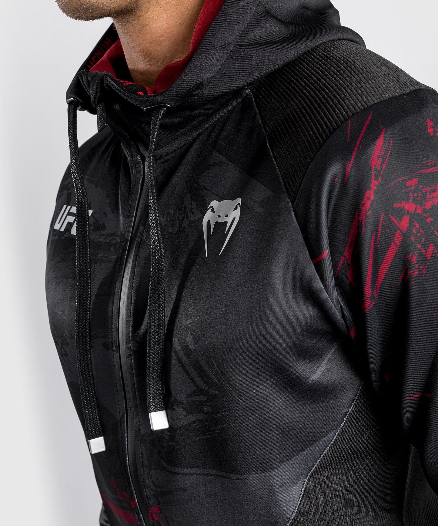 Veste à capuche pour Hommes UFC Venum Authentic Fight Week 2.0 - Noir/Rouge