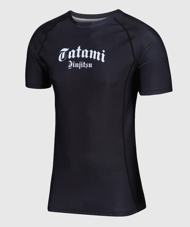 T-Shirt De Compression Tatami Fightwear Gothic Manches Courtes - Noir