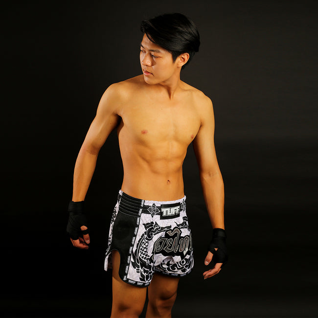 Short de Muay Thai Tuff Retro Style The Great Hongsa - Blanc