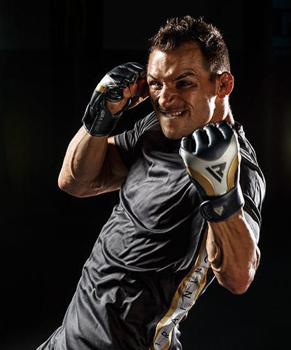 Gants de MMA Grappling Aura T-17 RDX - Noir/Blanc/Or