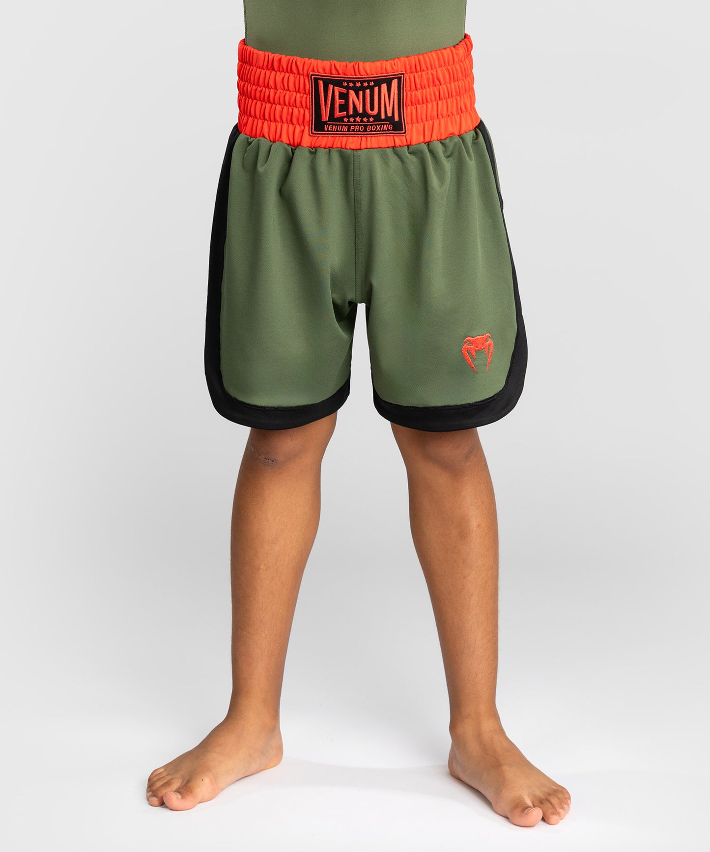 Venum Classic Kinder Boxshorts - Armeegrün/Orange