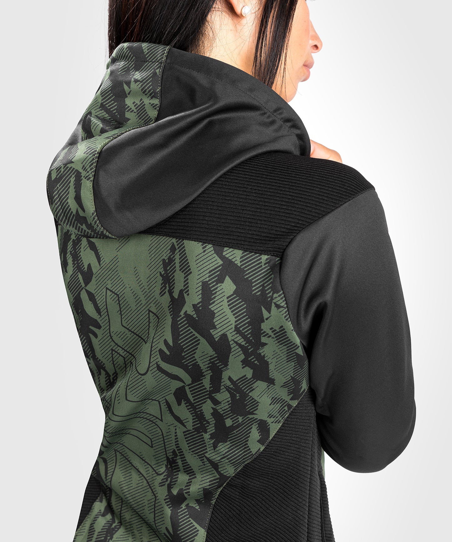 UFC Venum Authentic Fight Week Damen Hoodie mit Reißverschluss - Khaki