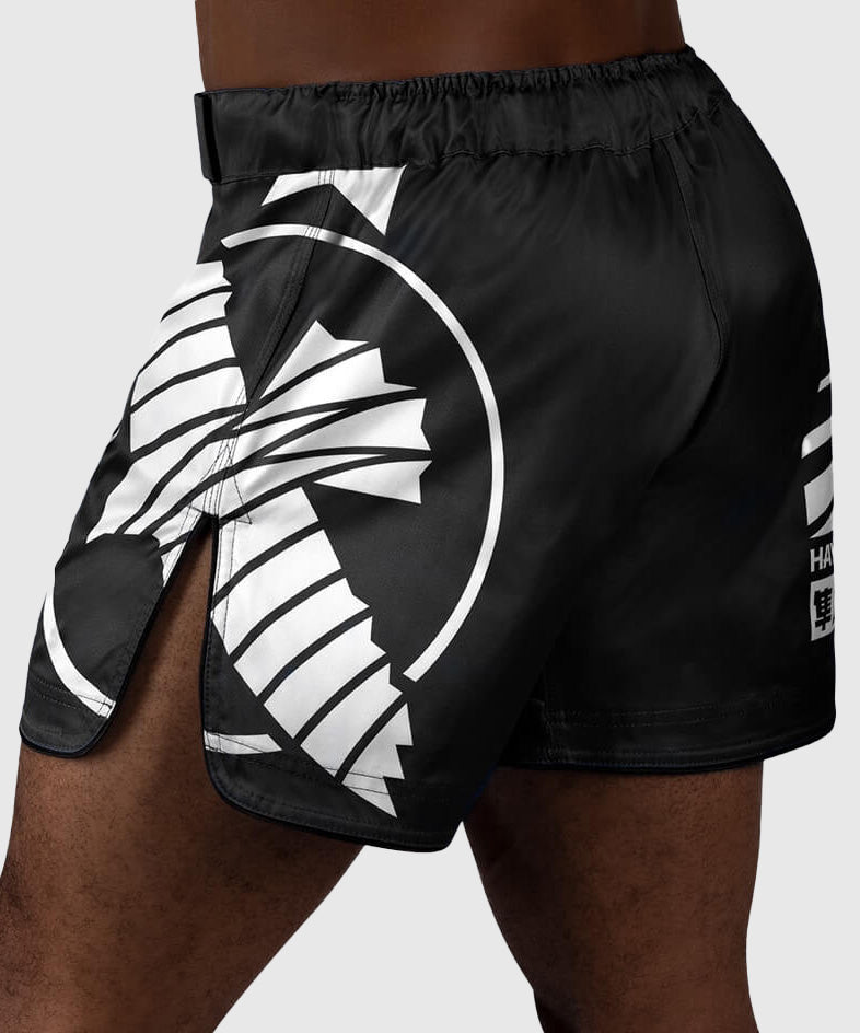 Hayabusa Icon Court Fightshorts - Negro/Blanco