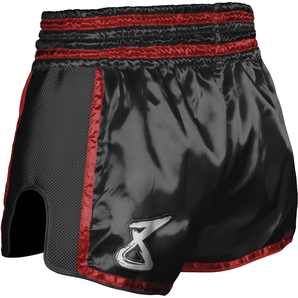 8 Weapons Super Mesh Pantalones de Muay Thai - Negro/Rojo