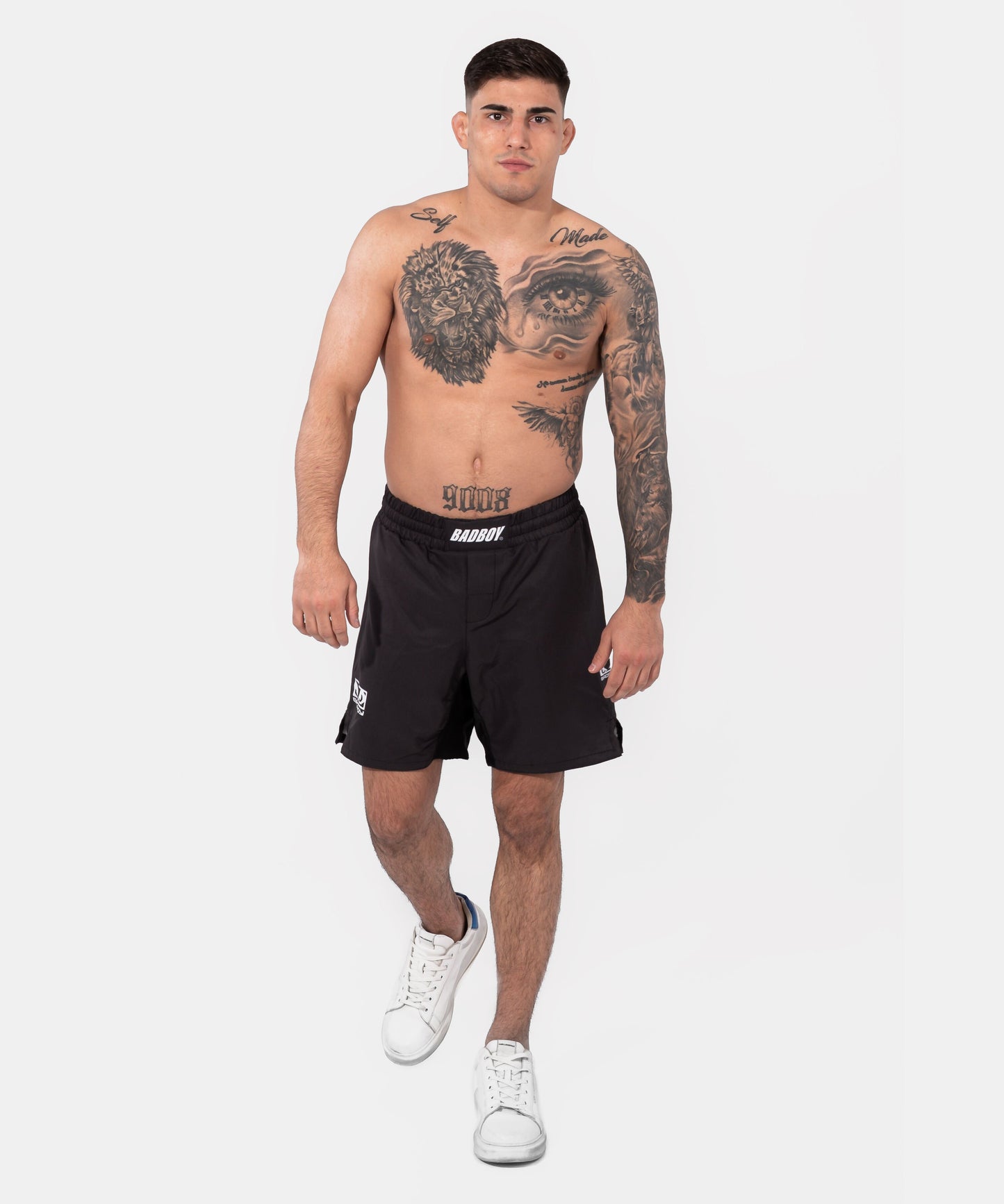 Bad Boy Logo Classic MMA Shorts - Black/White