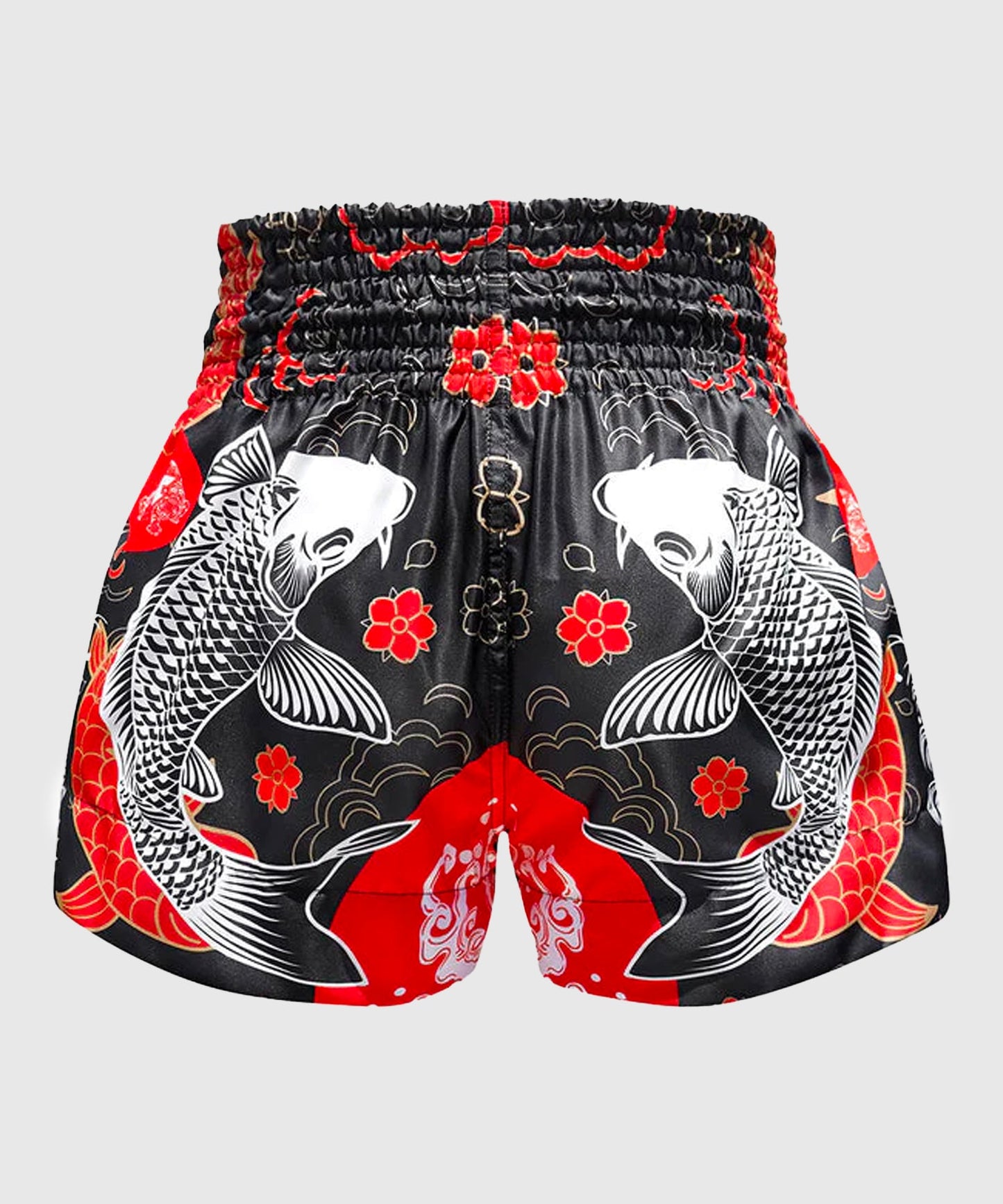 Tuff Japanese Koi Fish Pantalones de Muay Thai - Negro
