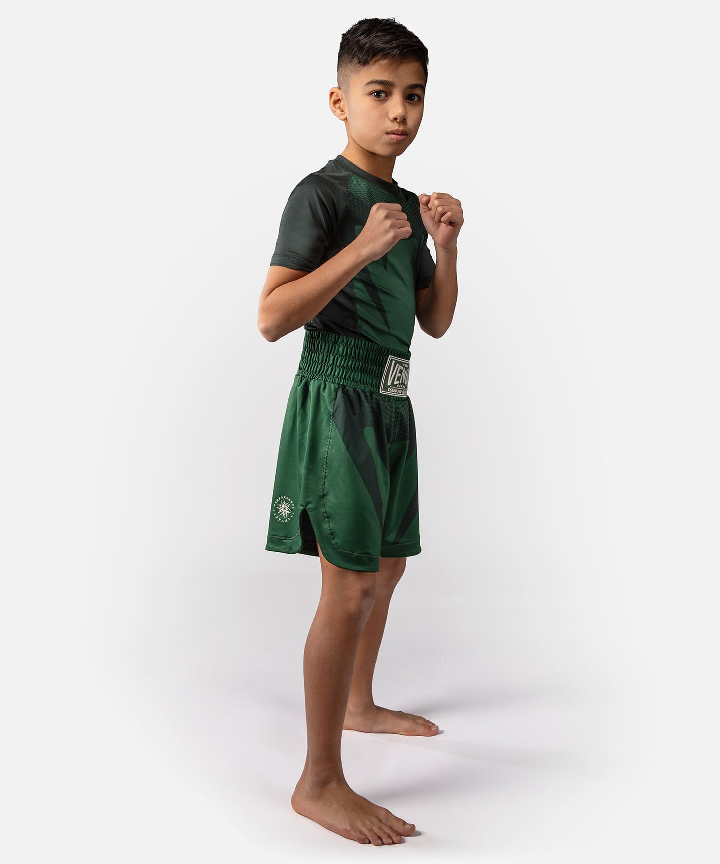 Venum Attack Kids Boxshorts - Waldgrün/Off-White