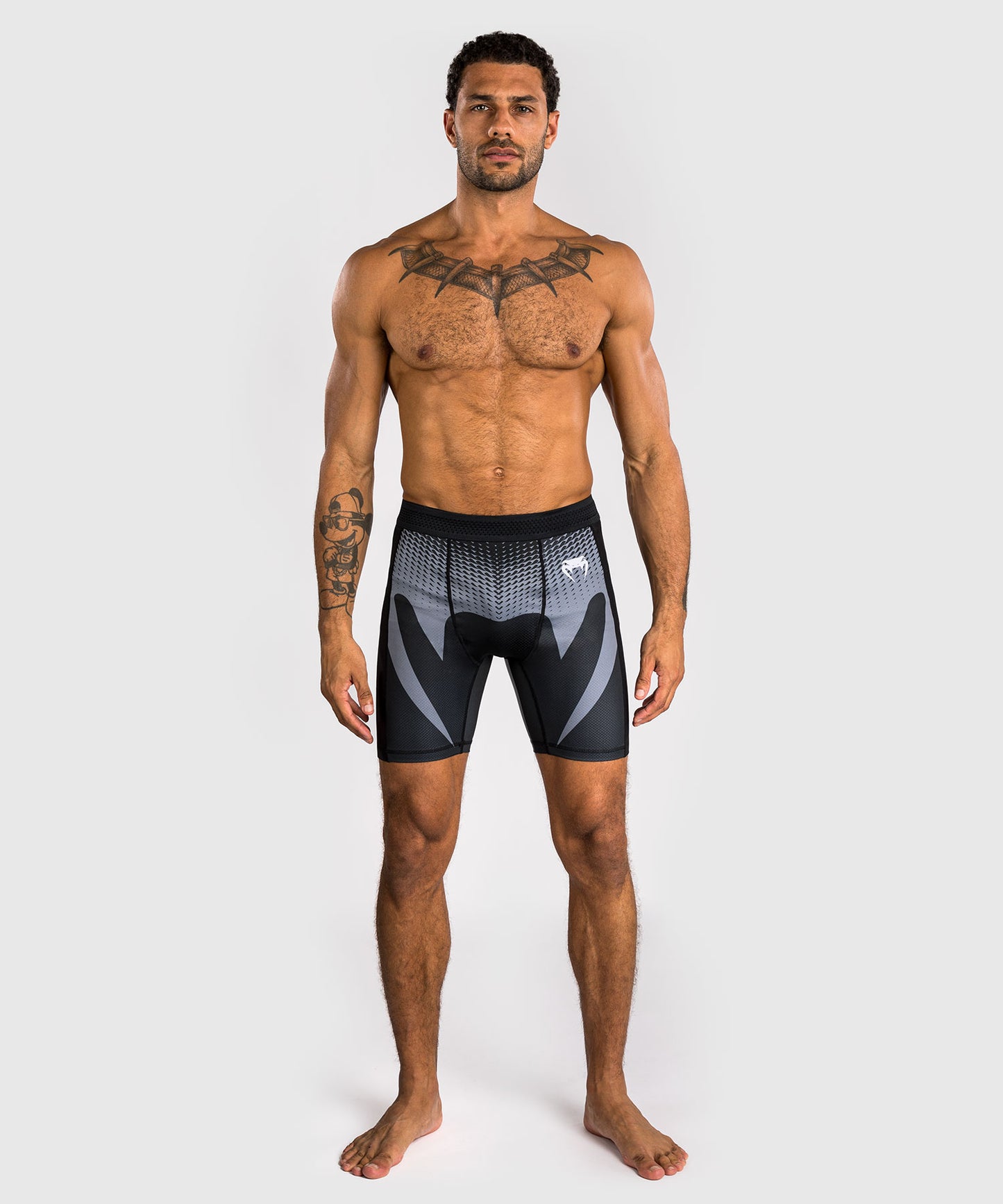 Venum No Gi Pantalones Cortos Vale Tudo - Negro/Gris Plata