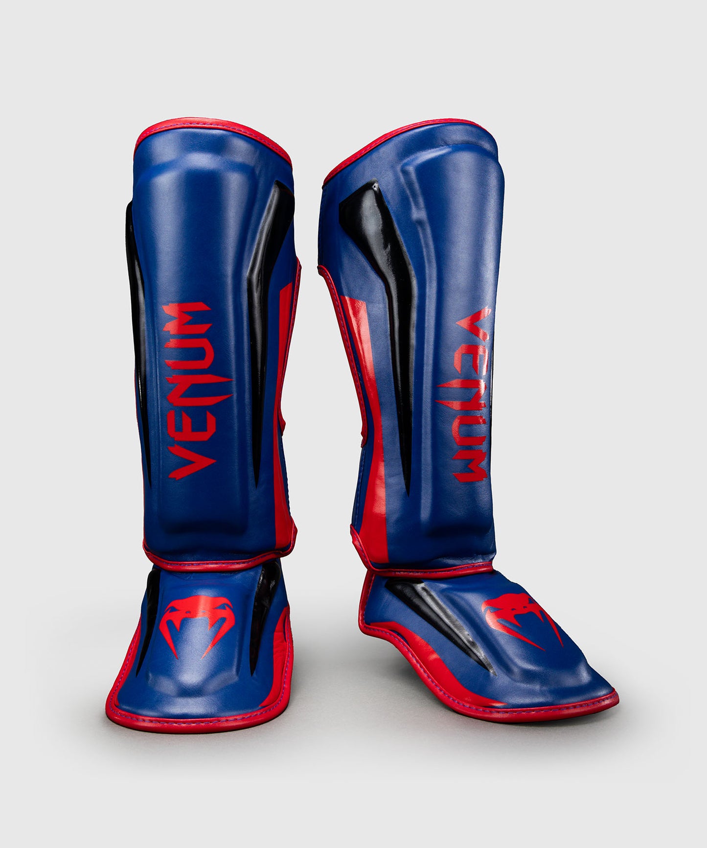 Protège-tibias Venum Elite - Bleu foncé/Rouge