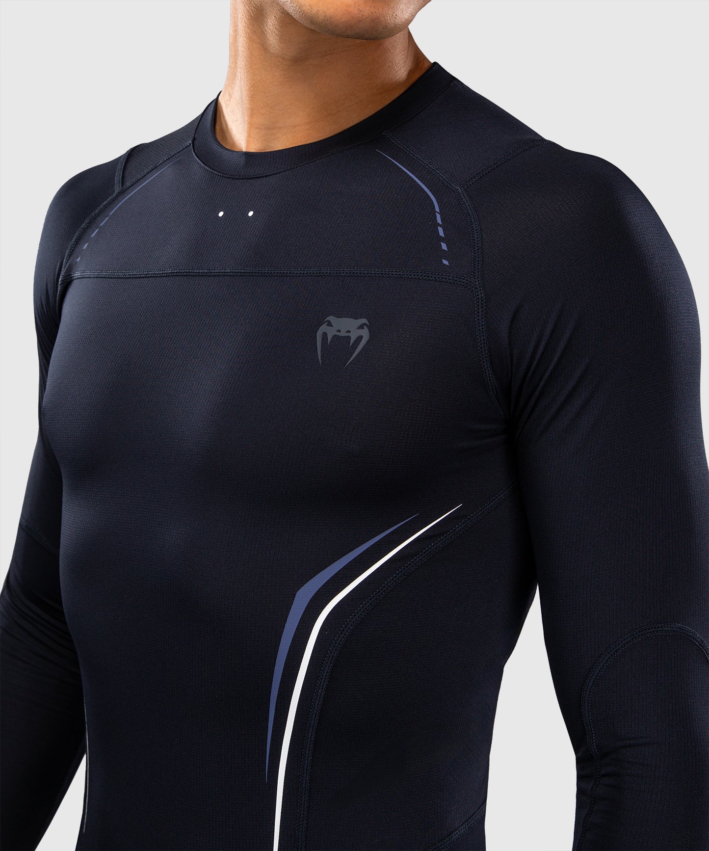 Venum G-Core Rashguard Manga Larga - Azul Marino/Blanco