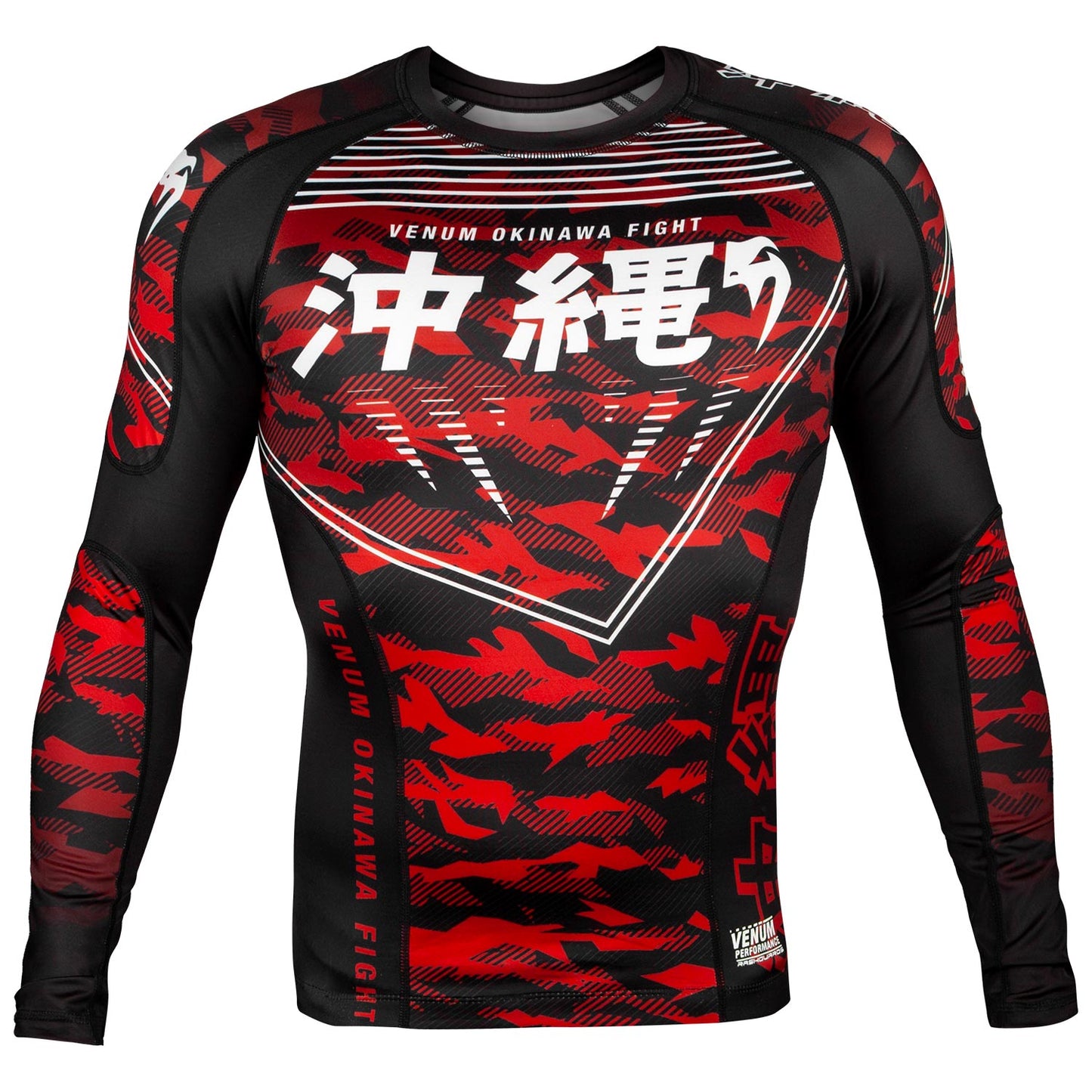 Venum Okinawa 2.0 Rashguard - Langarm - Schwarz/Weiß-Rot